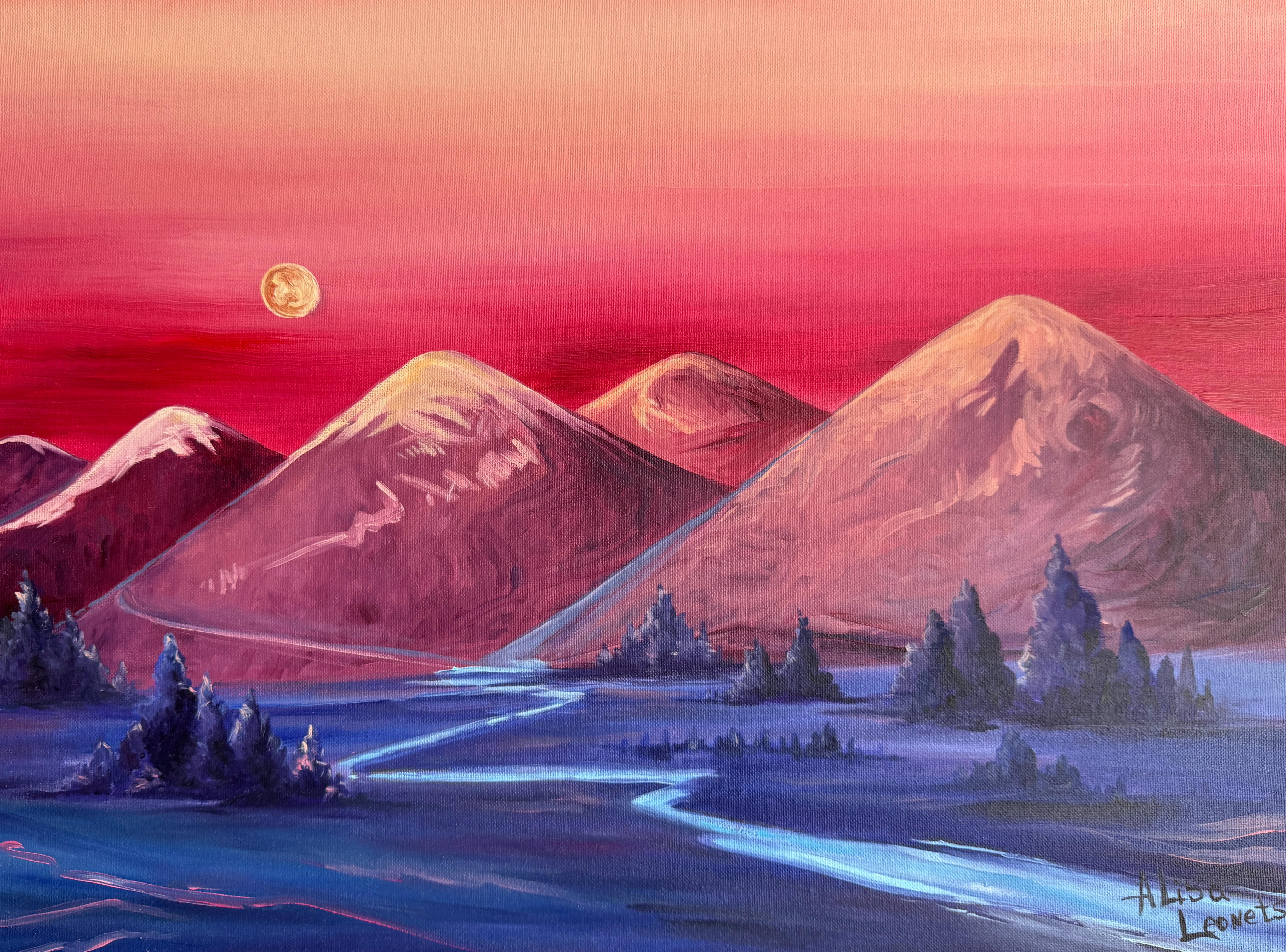 Alisa Leonets Landscape Painting – Als alles still wurde