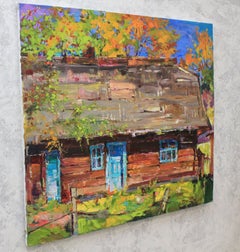 "Autumn in the courtyard", Painting, Oil on Canvas