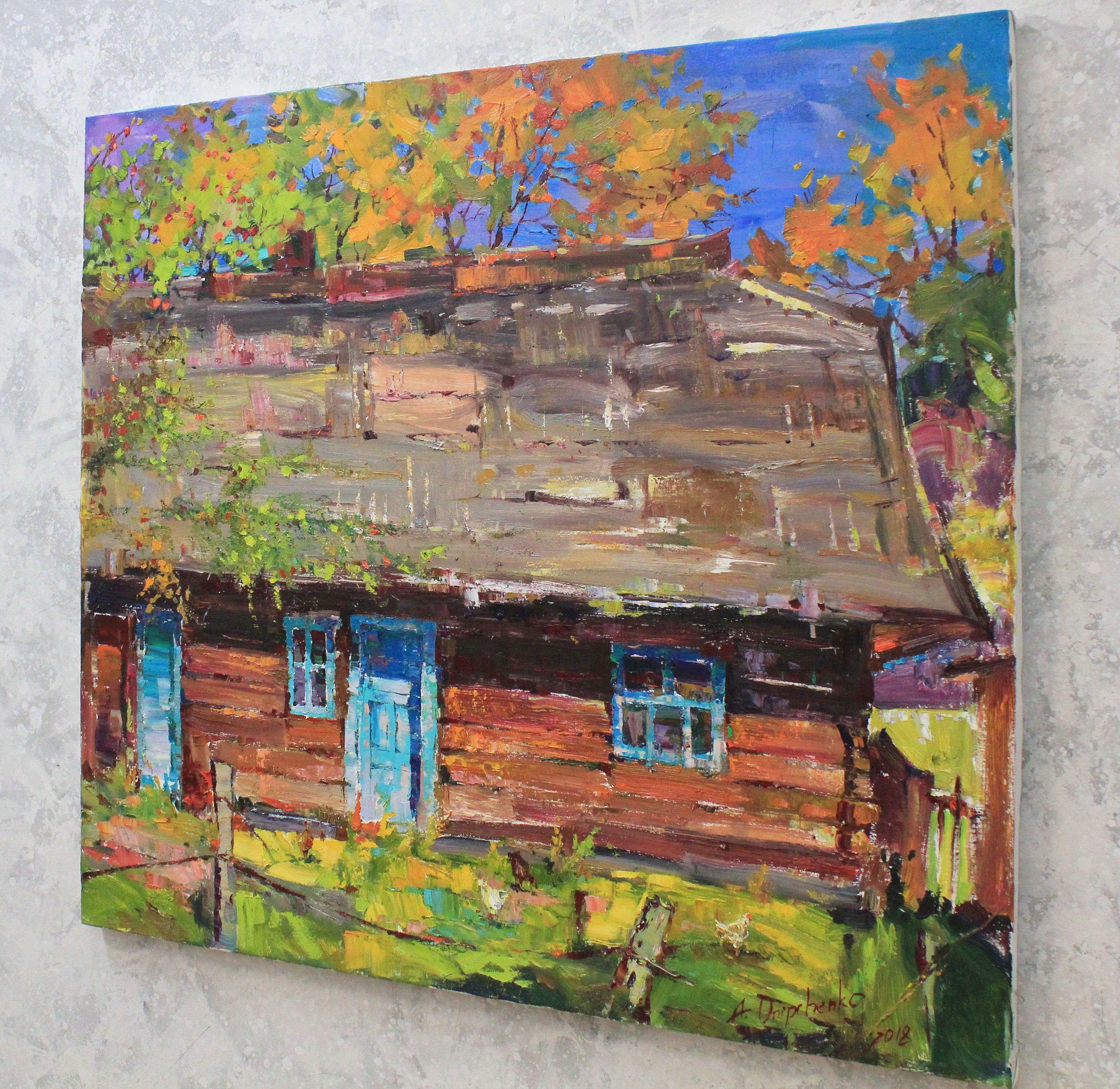 „Herbst im Garten“, Gemälde, Öl auf Leinwand im Angebot 2