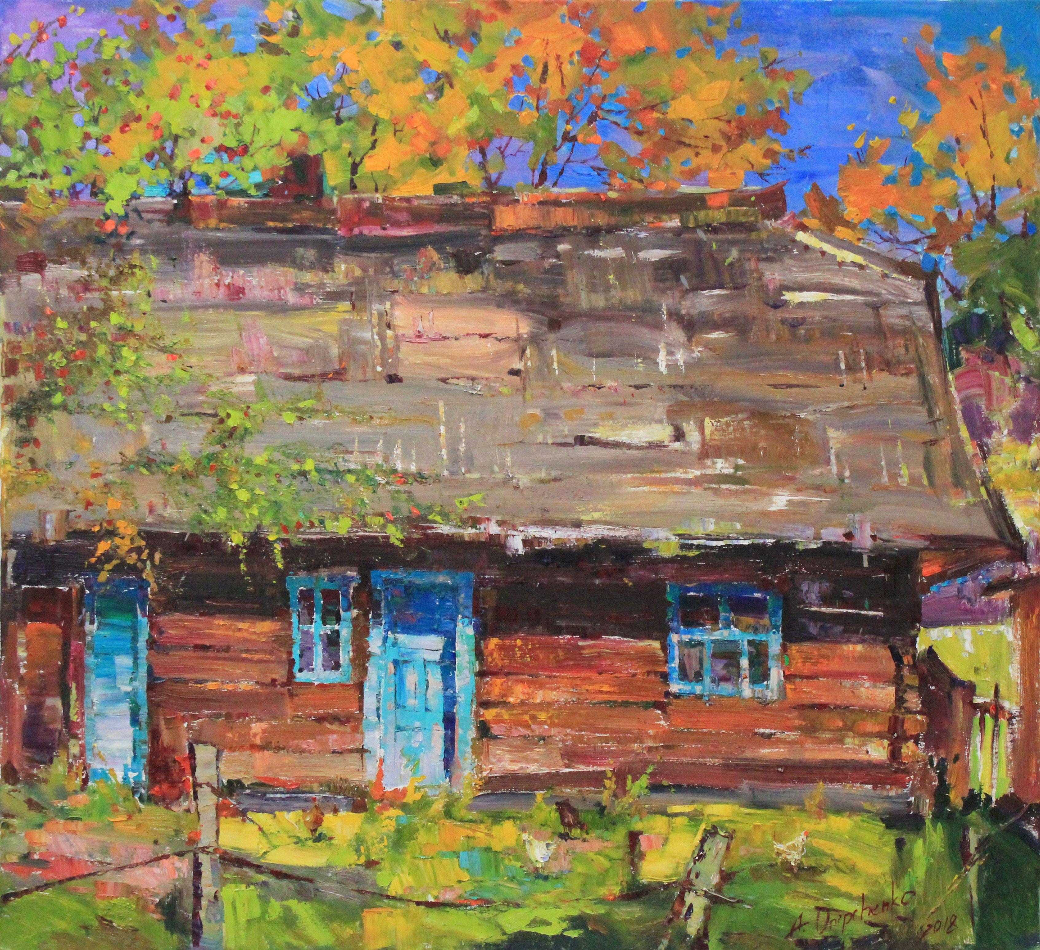 „Herbst im Garten“, Gemälde, Öl auf Leinwand – Painting von Alisa Onipchenko-Cherniakovska