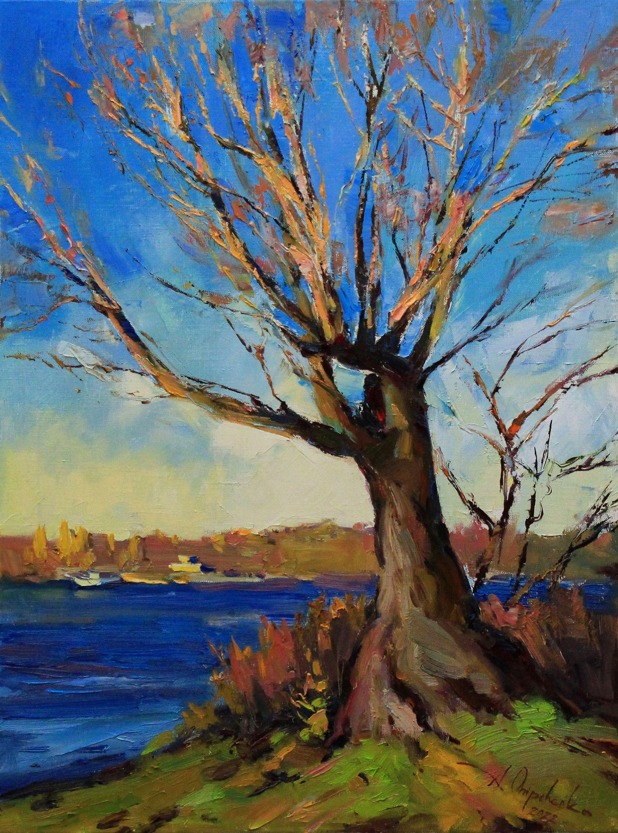 "Sole d'autunno", Pittura, Olio su tela - Painting di Alisa Onipchenko-Cherniakovska