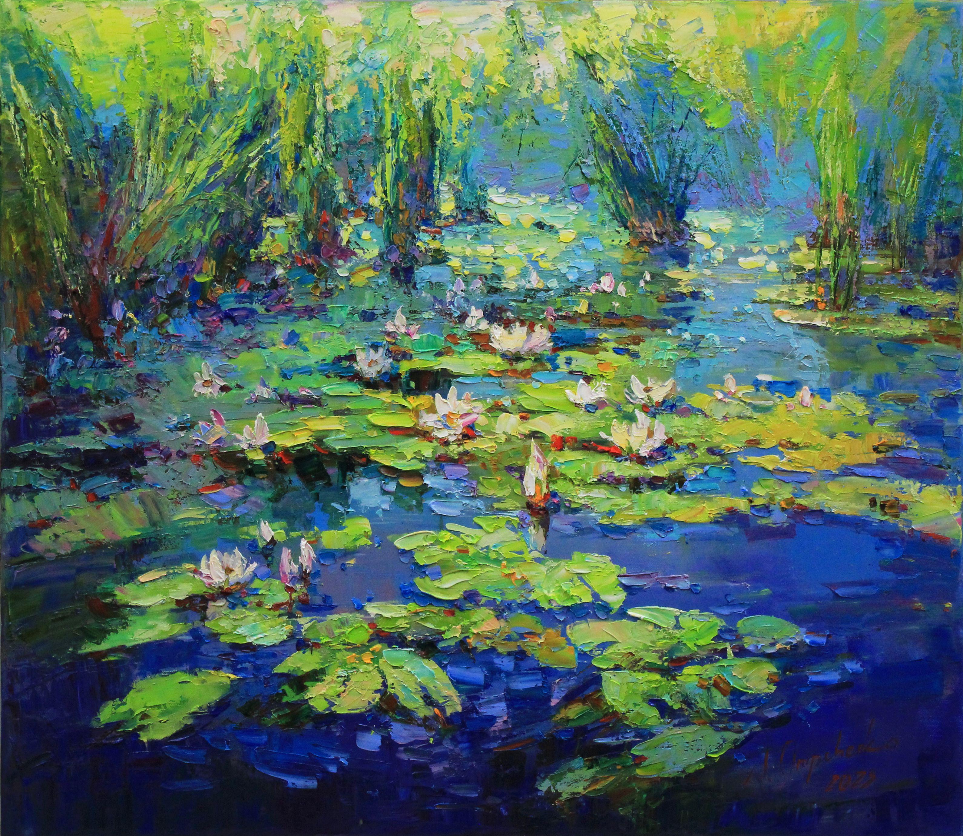 Belleza del río, Pintura, Óleo sobre lienzo - Painting de Alisa Onipchenko-Cherniakovska