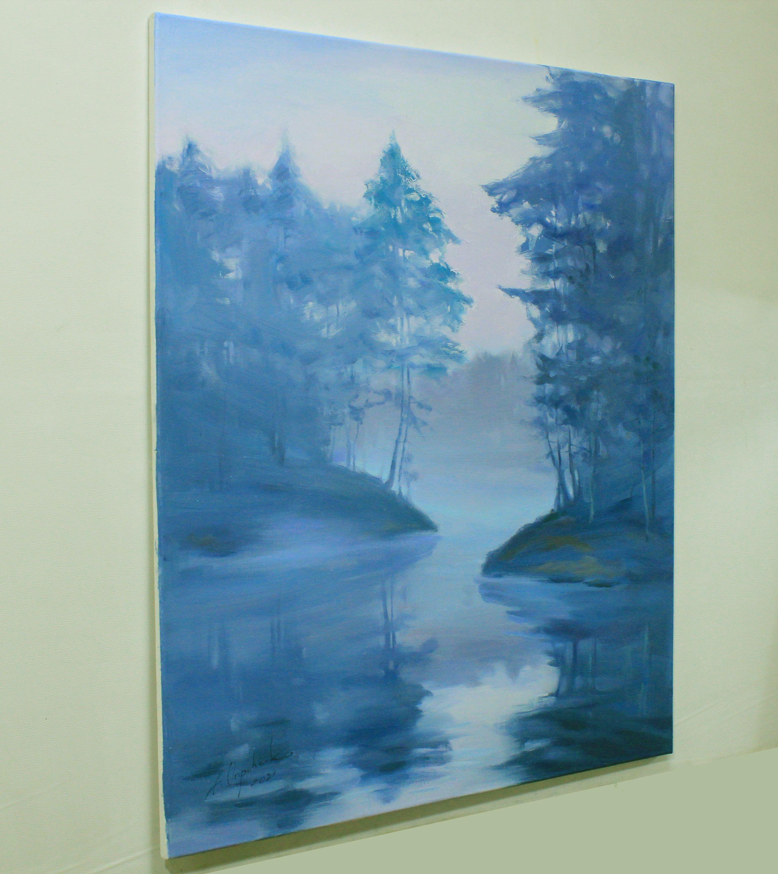 „Blauer Nebel“, Gemälde, Öl auf Leinwand (Impressionismus), Painting, von Alisa Onipchenko-Cherniakovska