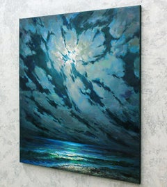 "Cloudy night", Painting, Oil on Canvas