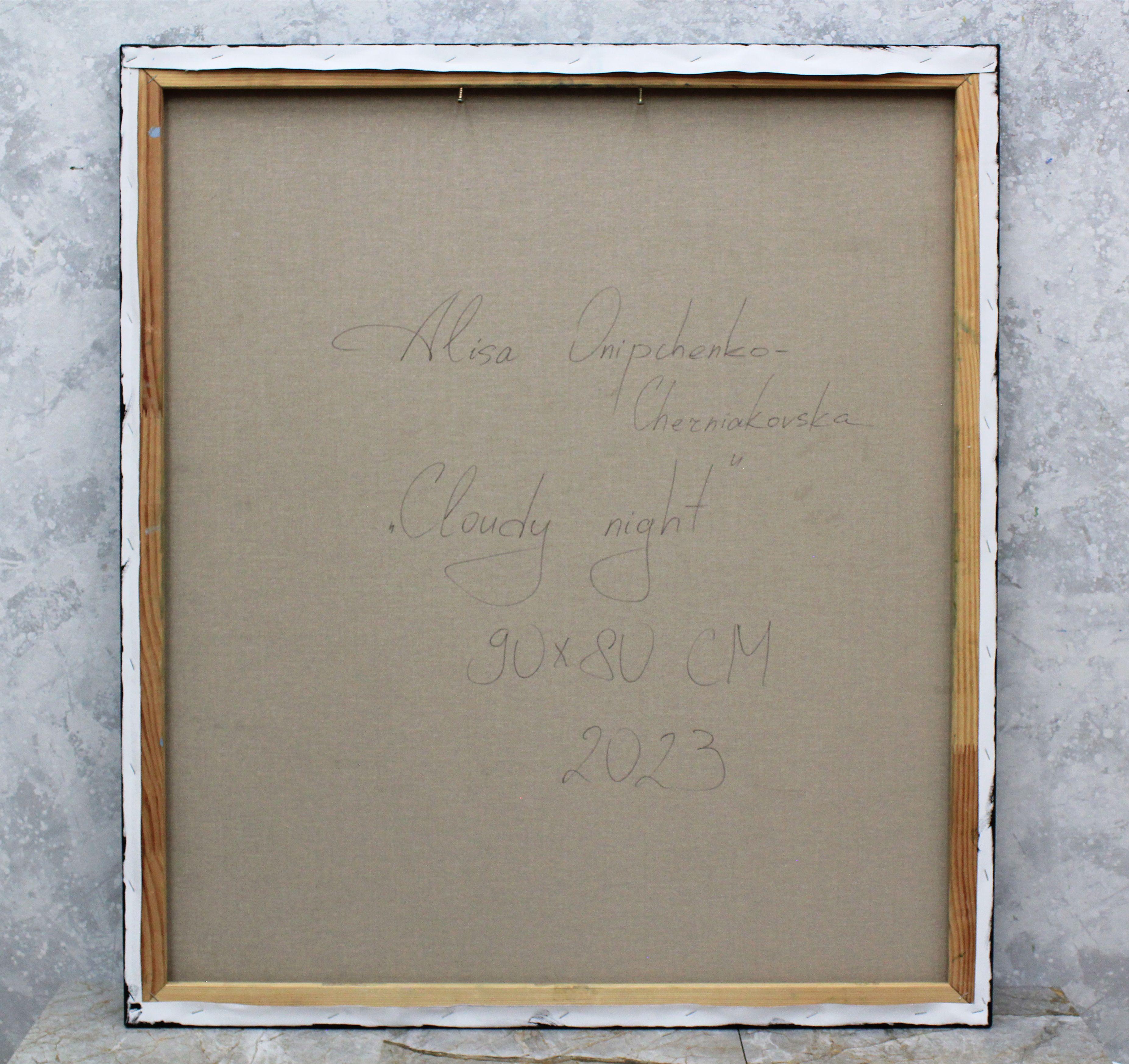 „Cloudy night“, Gemälde, Öl auf Leinwand im Angebot 2