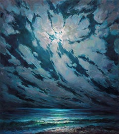"Cloudy night", Painting, Oil on Canvas