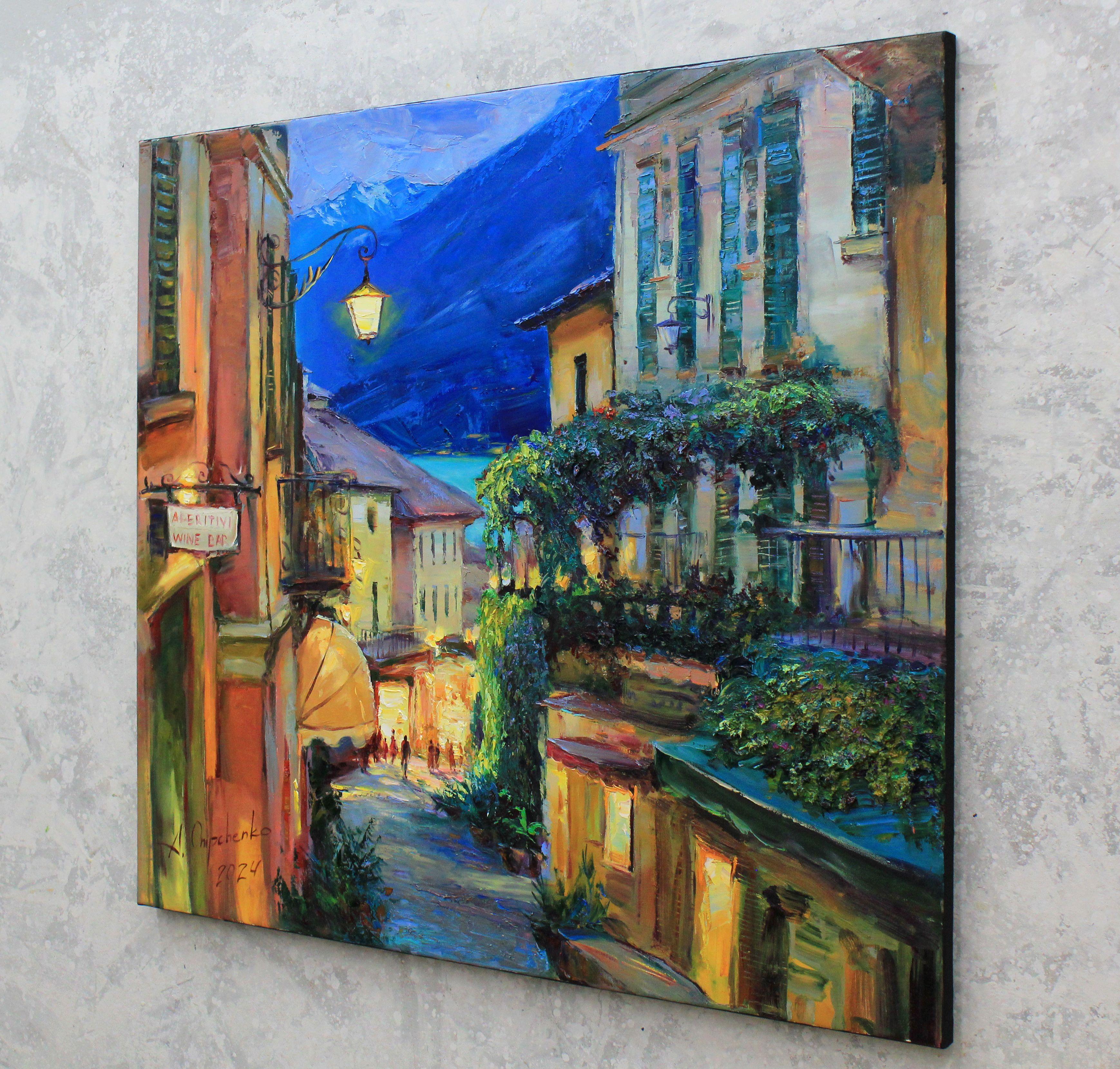 Abend Bellagio, Gemälde, Öl auf Leinwand (Impressionismus), Painting, von Alisa Onipchenko-Cherniakovska