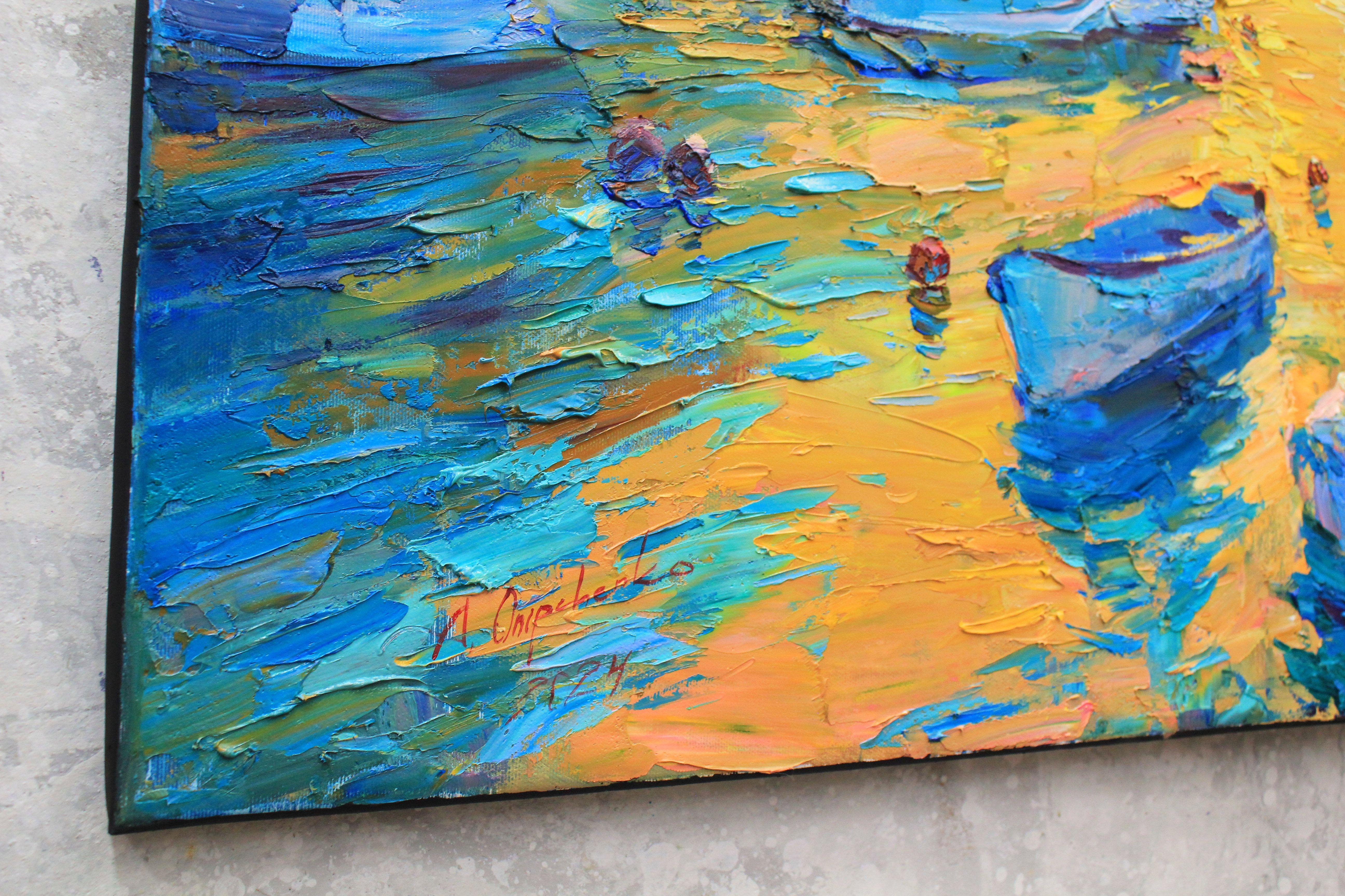 Sera Cinque Terre, Pittura, Olio su tela in vendita 1