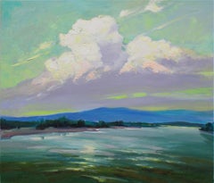 "Evening in green", Painting, Oil on Canvas