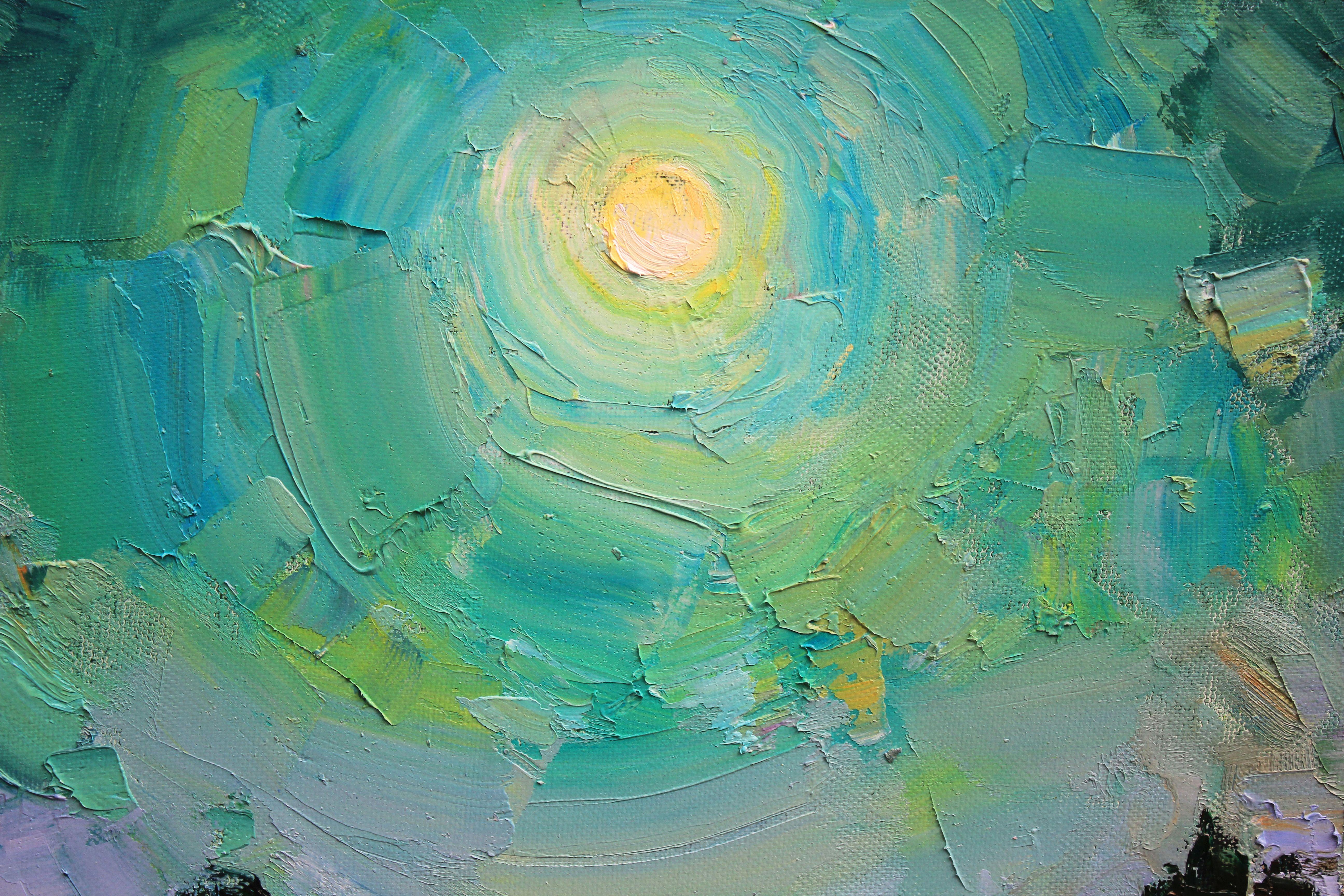Green light, Painting, Oil on Canvas For Sale 2