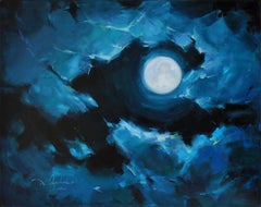 „Look of the night“, Gemälde, Öl auf Leinwand