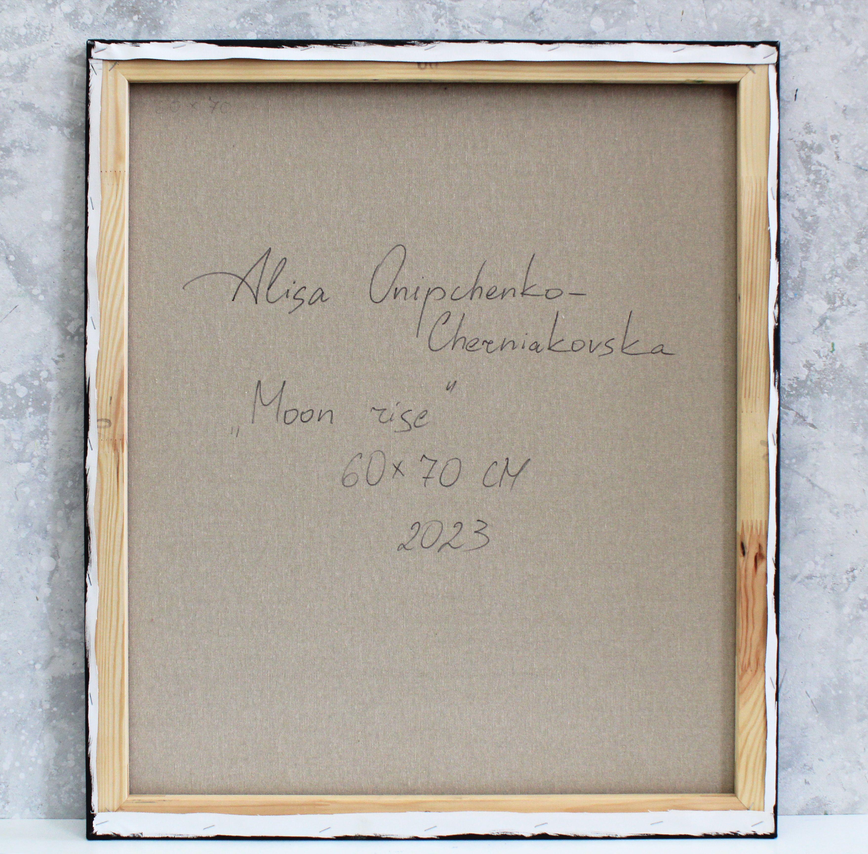 „Moon rise“, Gemälde, Öl auf Leinwand im Angebot 2