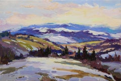 "Morning in the mountains", Painting, Oil on Canvas