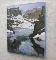 "Mountain lake", Painting, Oil on Canvas