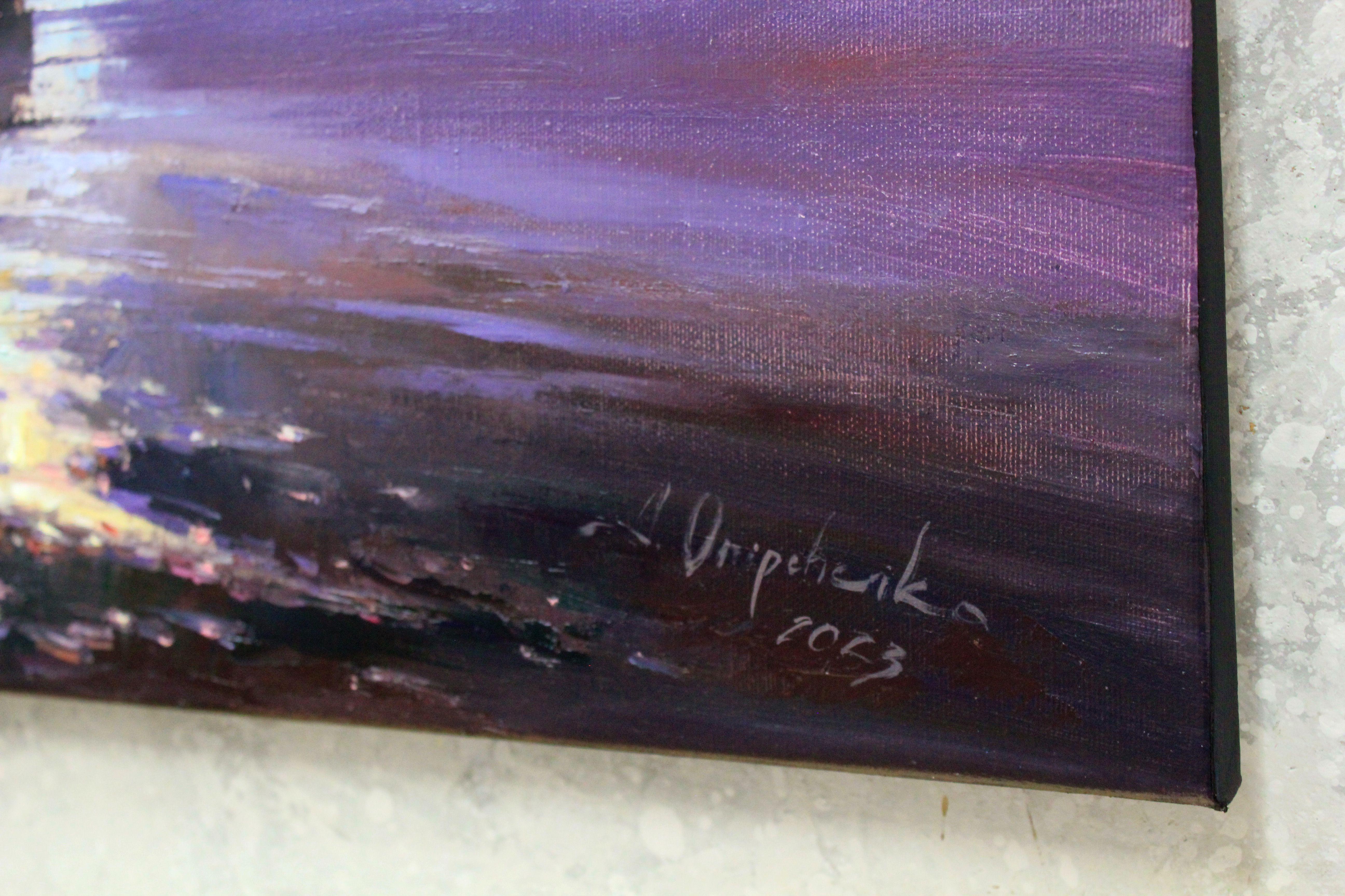 „Night in the Bay“, Gemälde, Öl auf Leinwand im Angebot 1