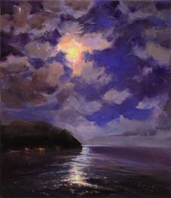 "Night in the bay", Painting, Oil on Canvas