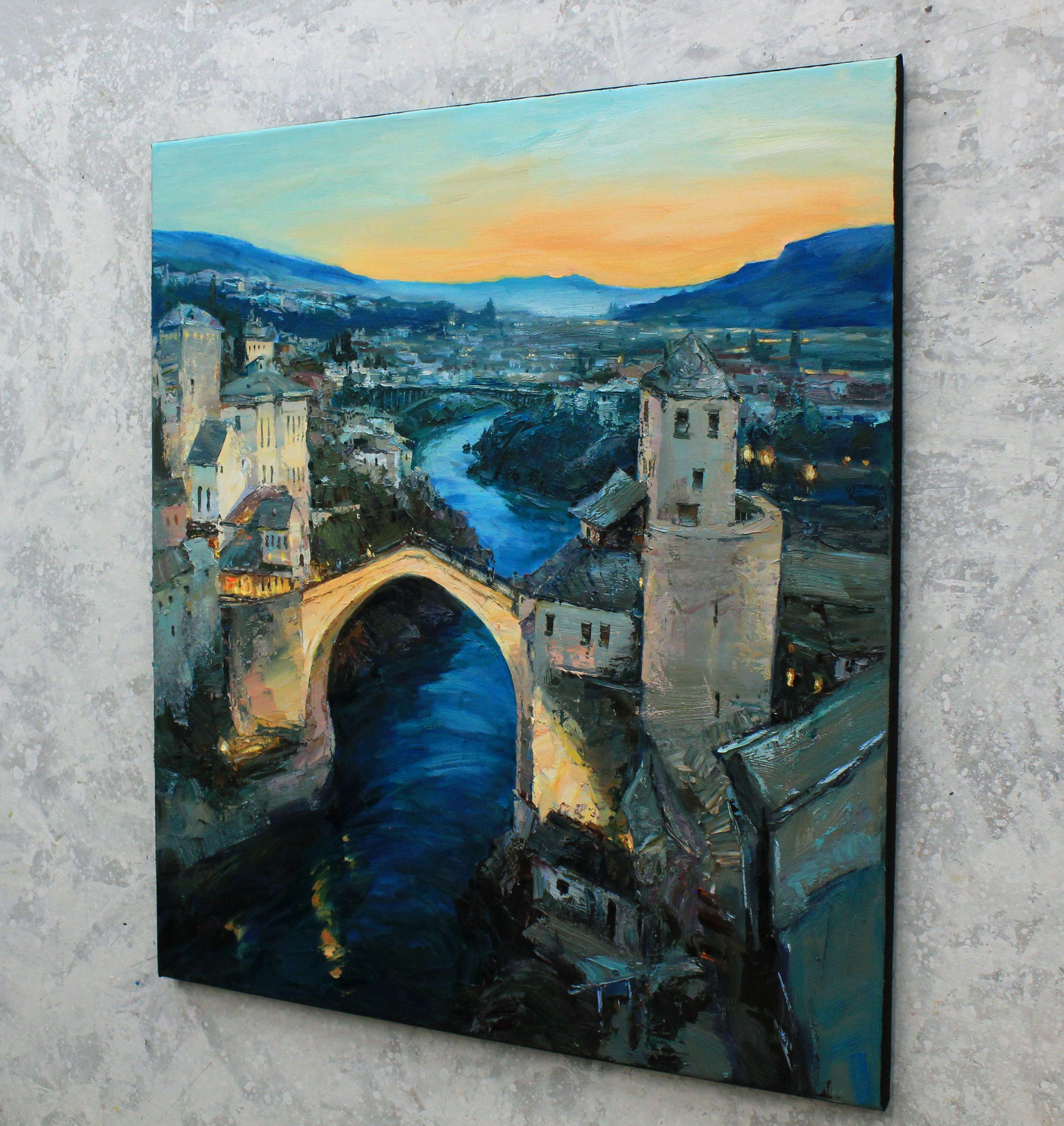 Old Bridge. Mostar, Painting, Oil on Canvas For Sale 1