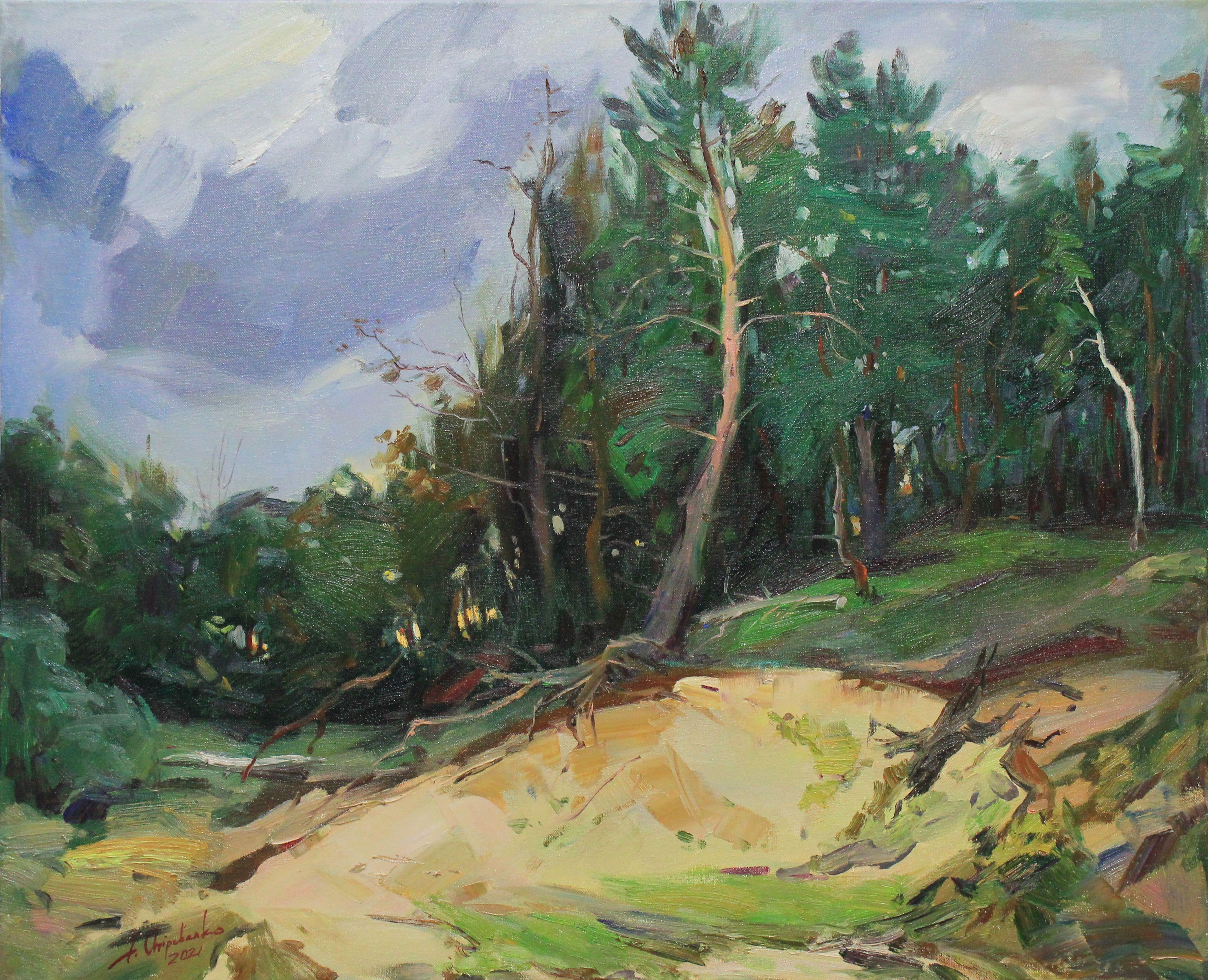""An der Kante", Gemälde, Öl auf Leinwand