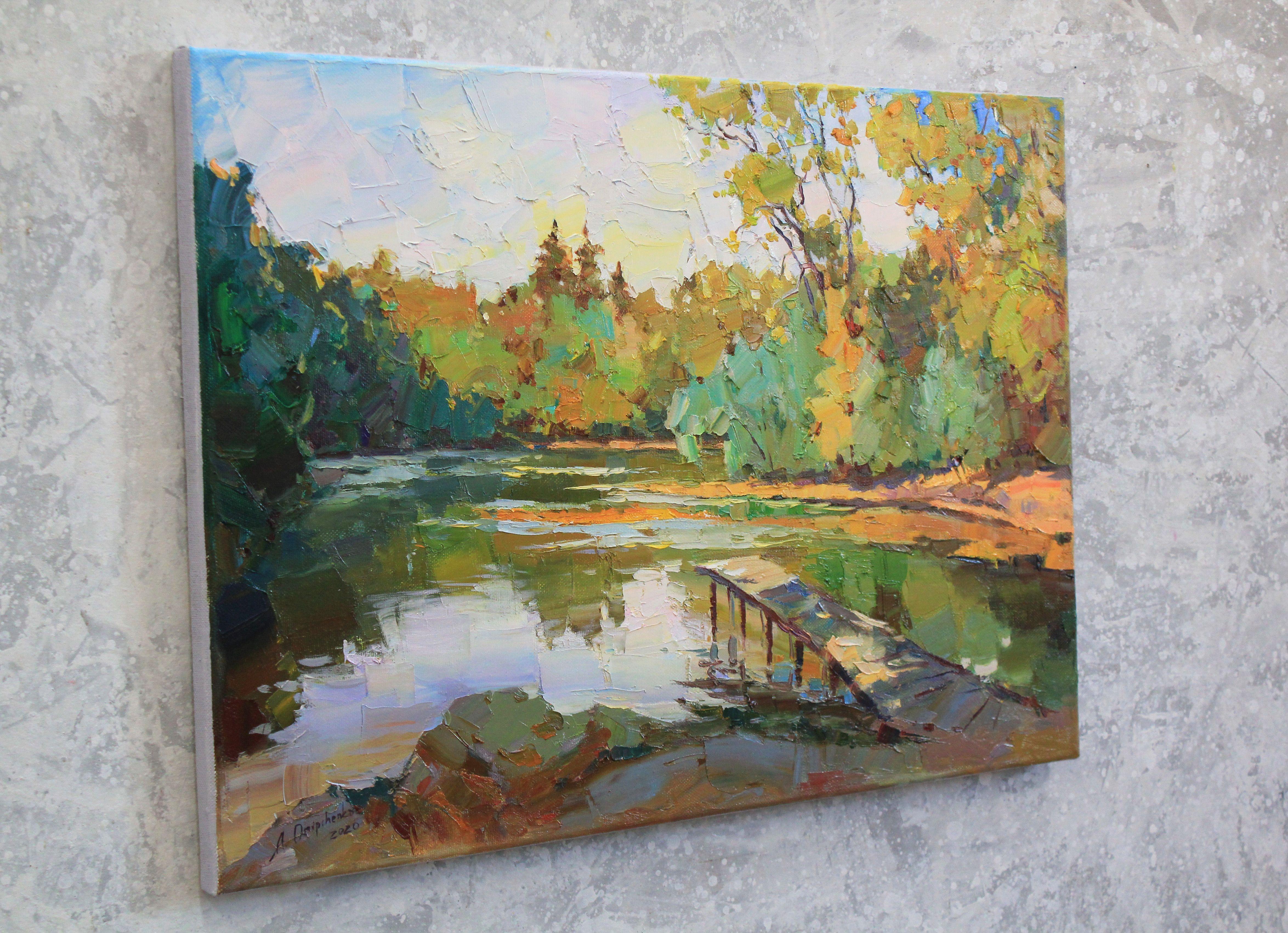 „On the Lake“, Gemälde, Öl auf Leinwand (Impressionismus), Painting, von Alisa Onipchenko-Cherniakovska