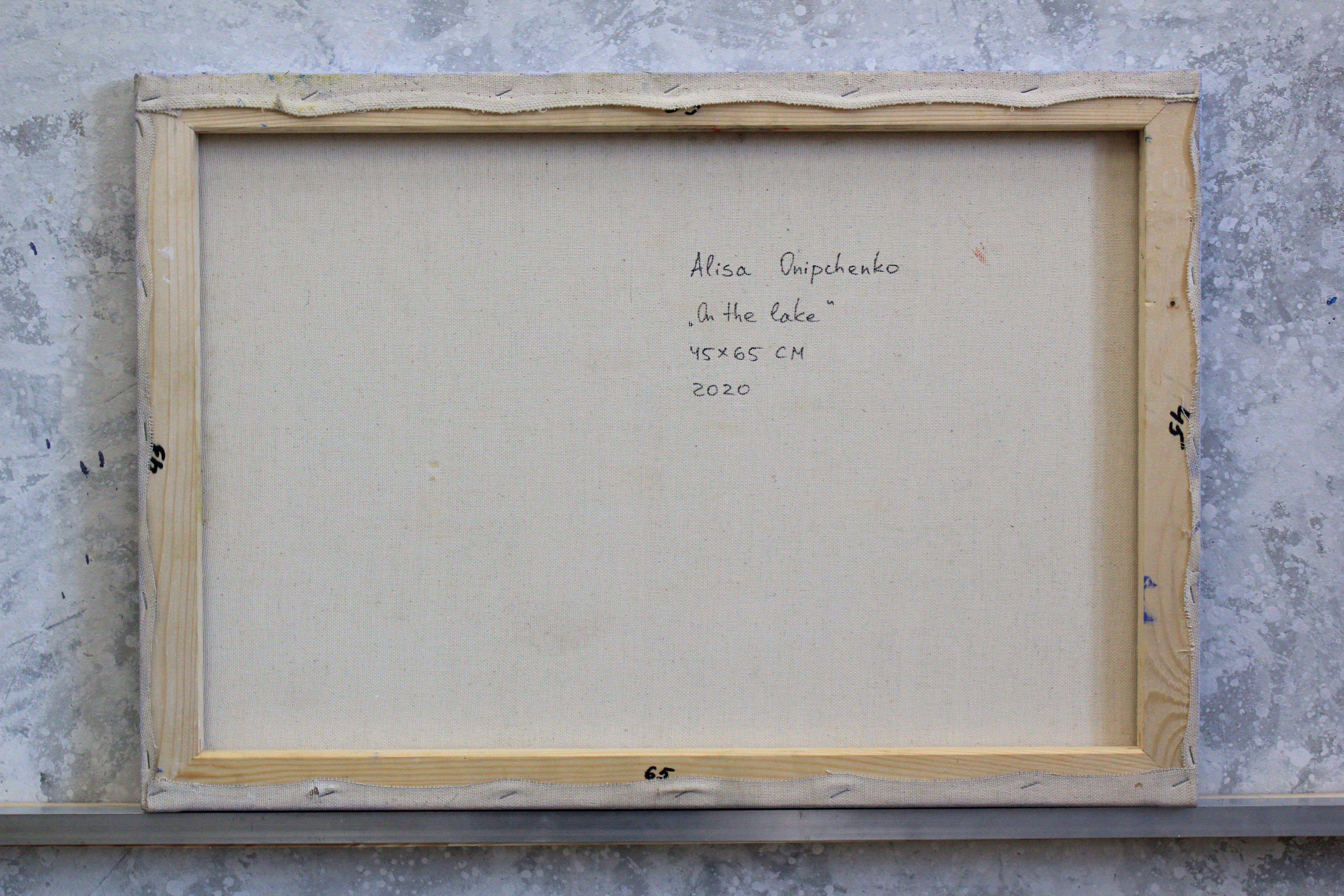 „On the Lake“, Gemälde, Öl auf Leinwand im Angebot 2