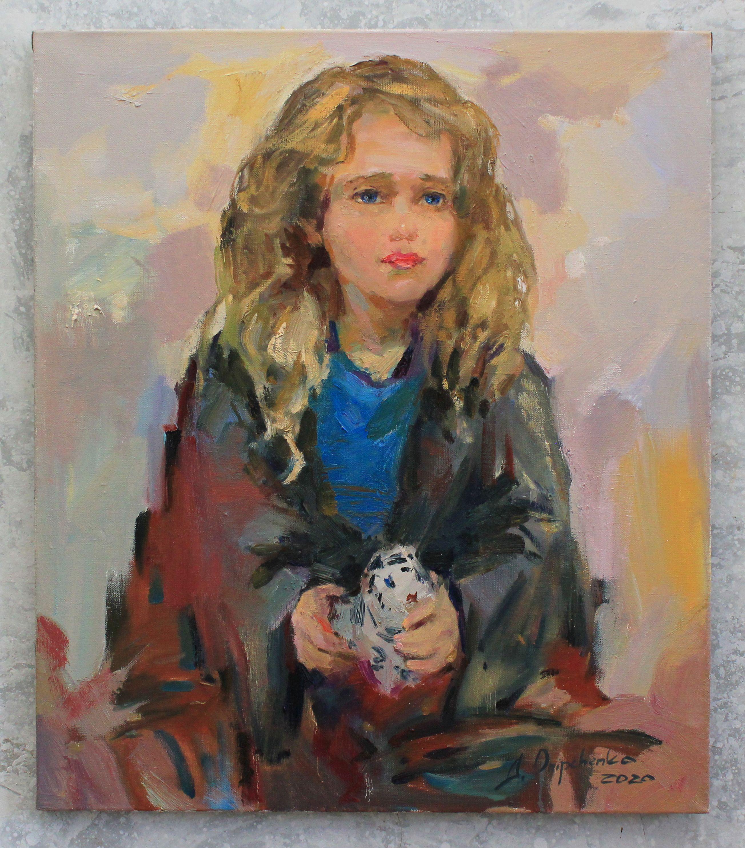 « Paint me with a tigre », peinture sur toile - Minimaliste Painting par Alisa Onipchenko-Cherniakovska