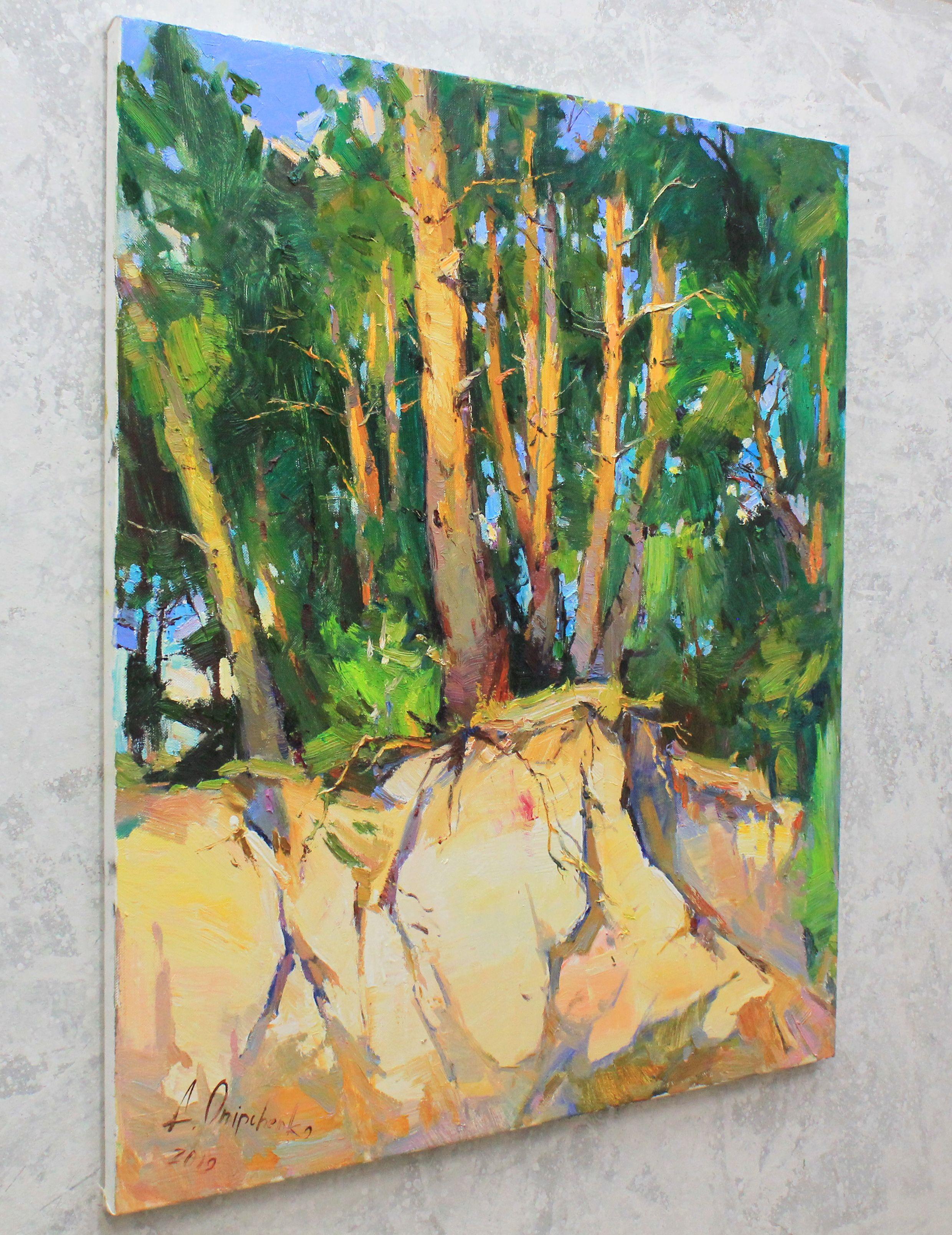 Pini, Pittura, Olio su tela - Painting Impressionismo di Alisa Onipchenko-Cherniakovska