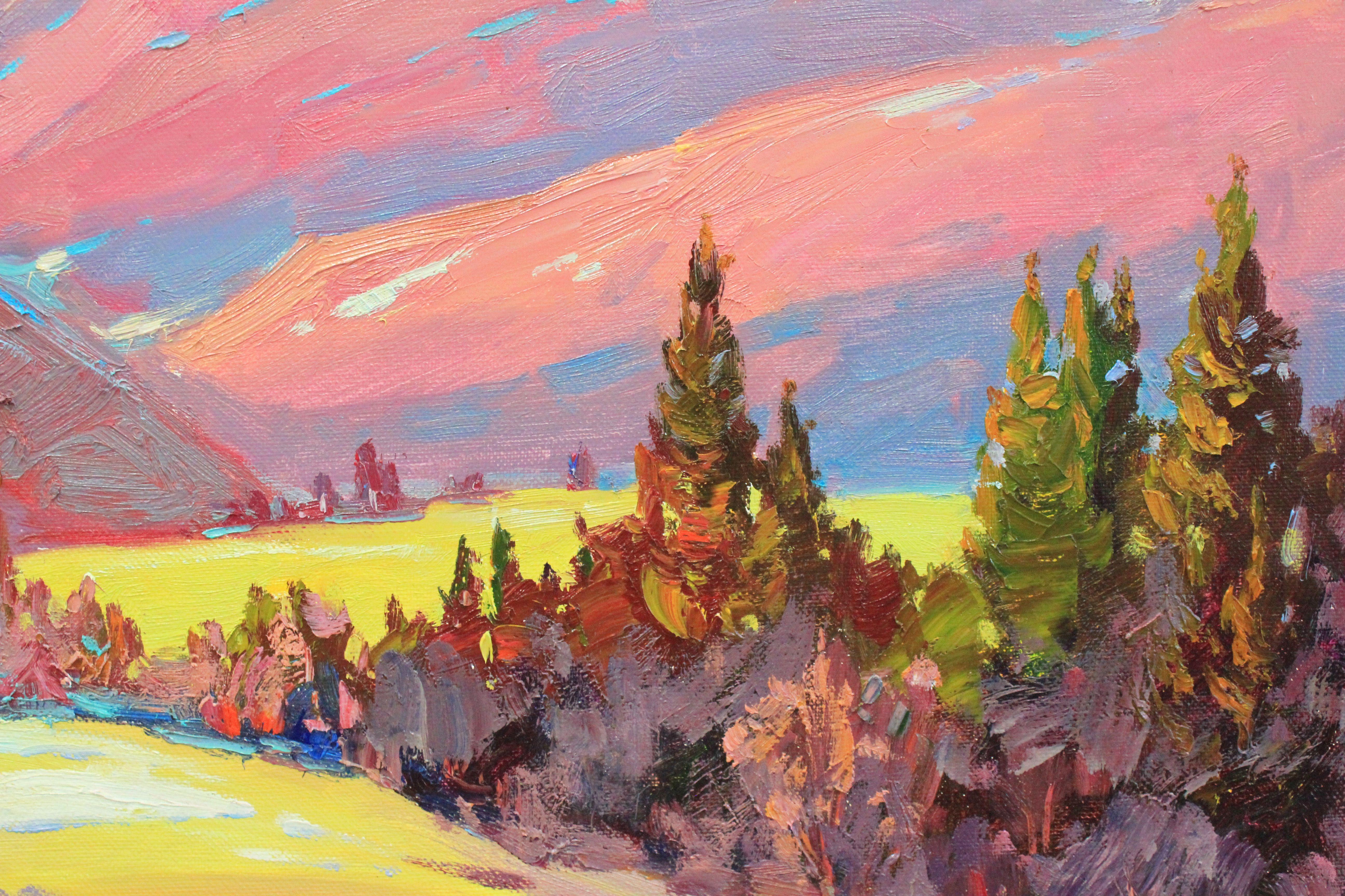 Einzigartiges Original-Ölgemälde der ukrainischen Künstlerin Alisa Onipchenko-Cherniakovska - Leinwandgemälde aufgespannt und aufhängefertig (NICHT GERahmt. Die Seiten sind mit Acryl bemalt. Sie können das Gemälde ohne Rahmen aufhängen.) - Gemälde
