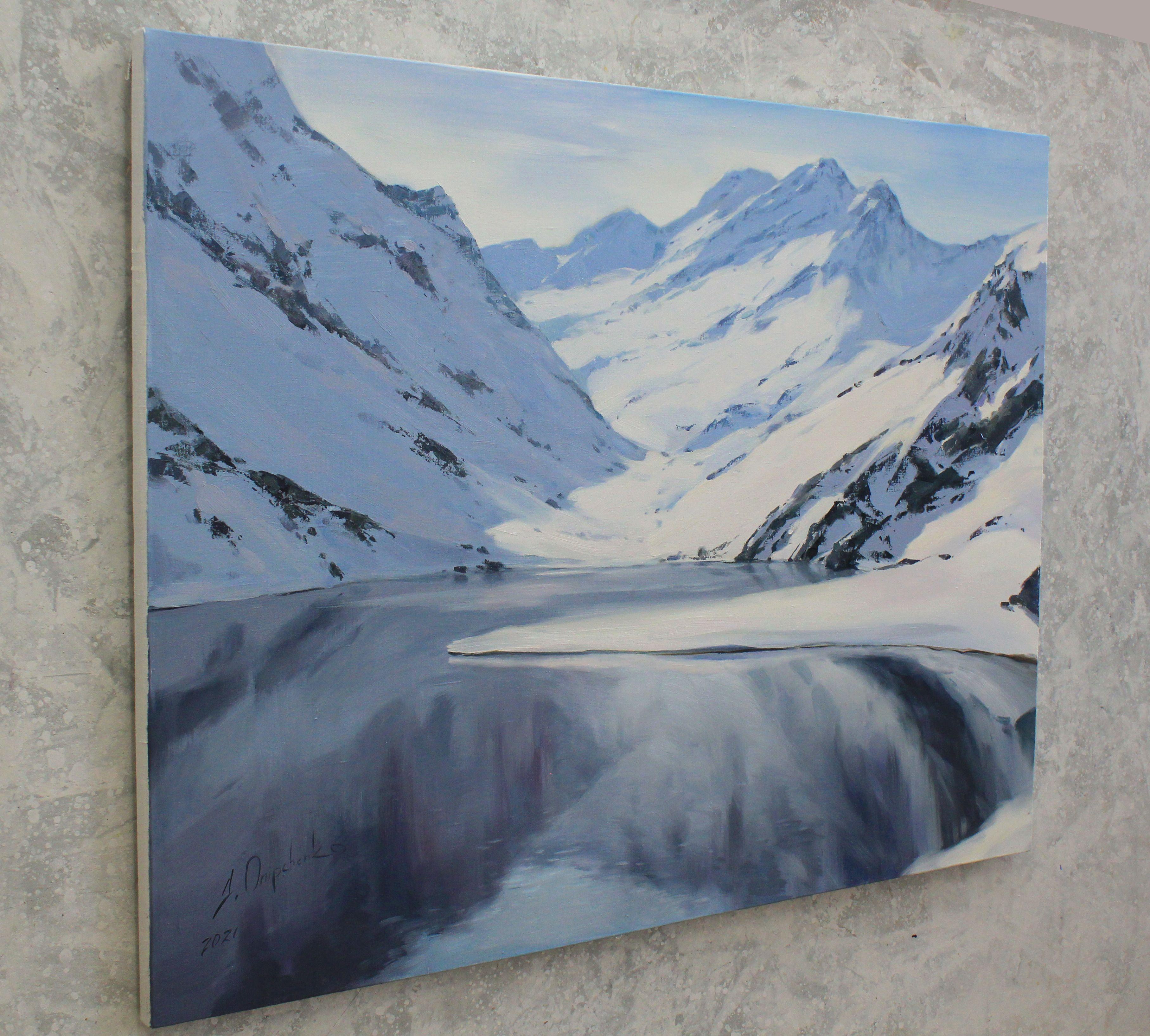 Silver of winter, Painting, Oil on Canvas For Sale 1