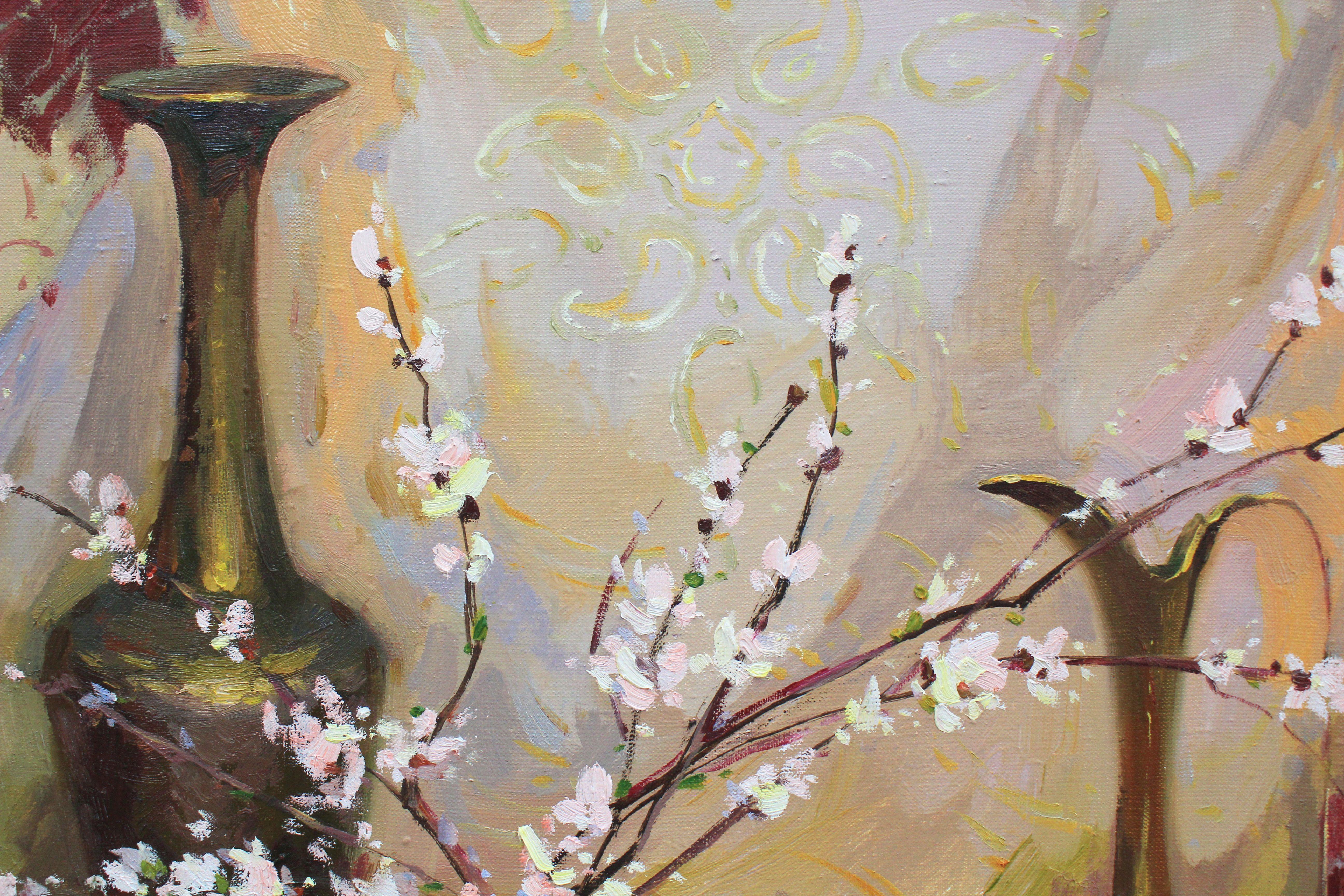 „Frühling-Stillleben“, Gemälde, Öl auf Leinwand im Angebot 1