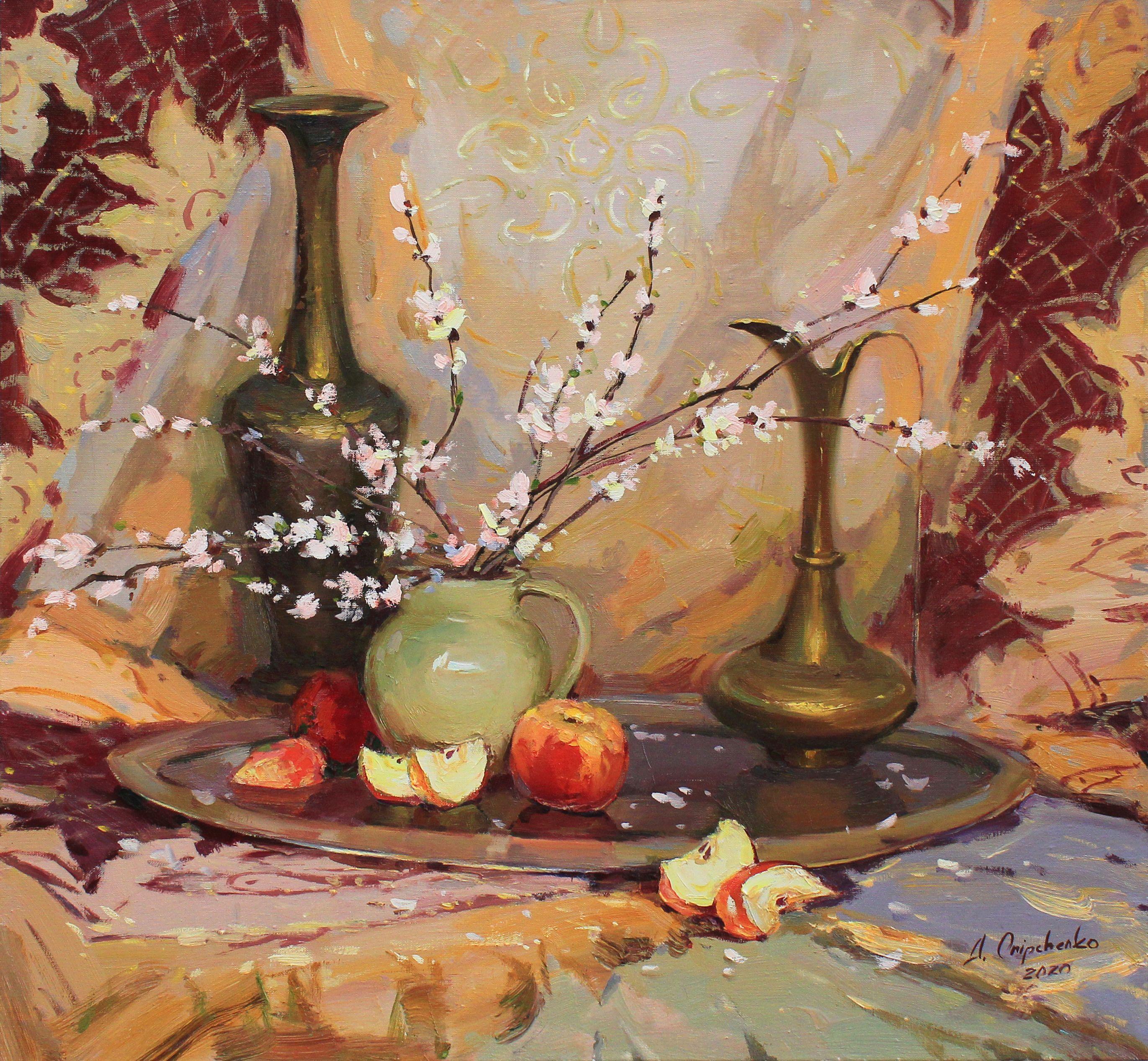 „Frühling-Stillleben“, Gemälde, Öl auf Leinwand