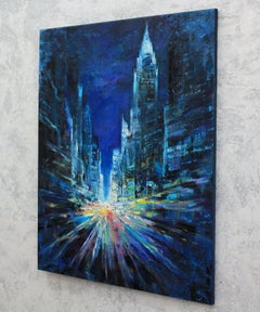 Street lights, Painting, Oil on Canvas