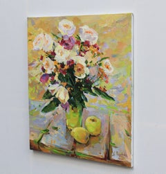 „Sommerblumen“, Gemälde, Öl auf Leinwand
