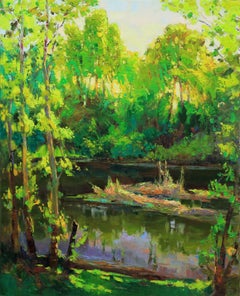 Summer greenery, Painting, Oil on Canvas