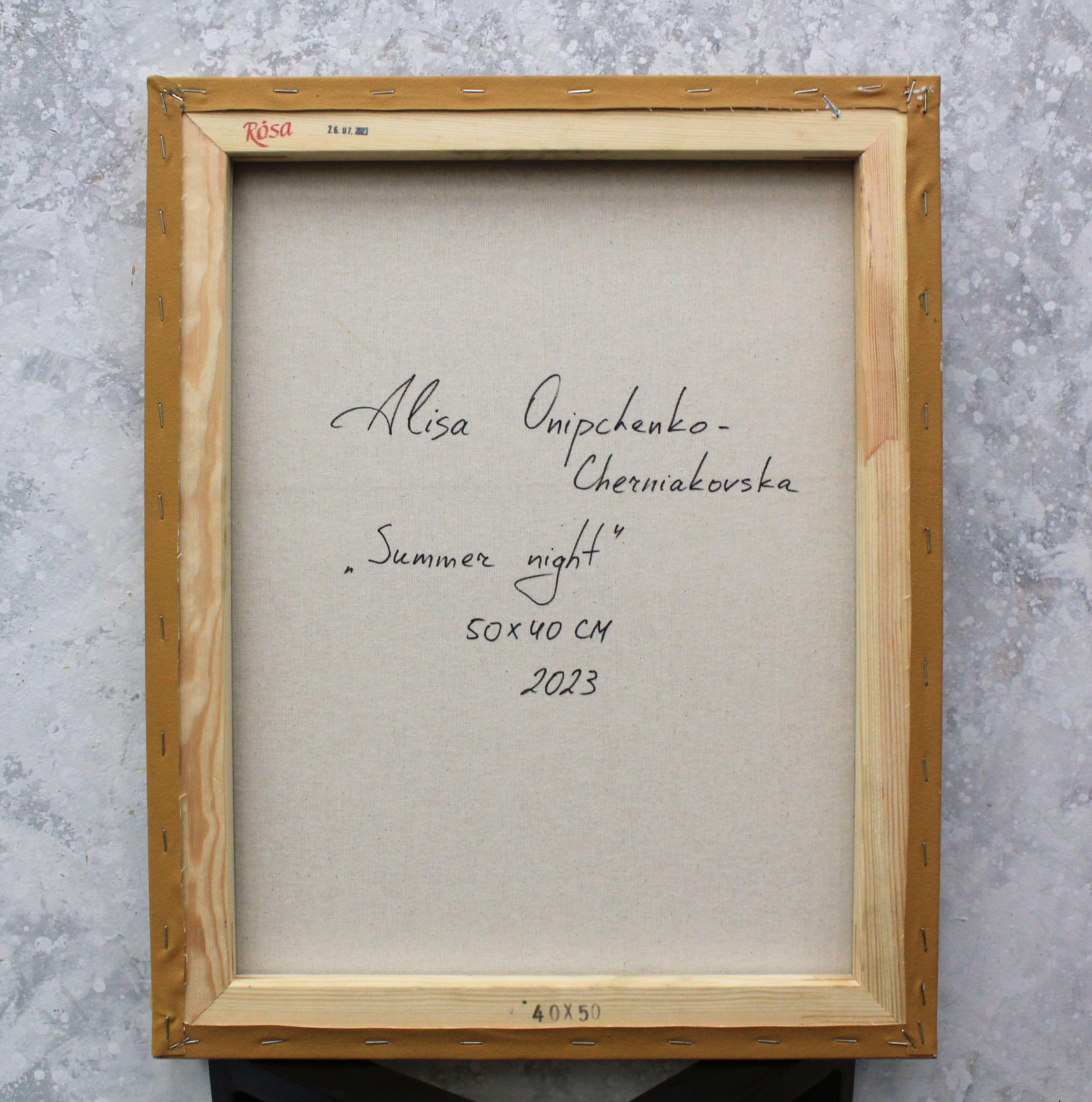 Sommernacht, Gemälde, Öl auf Leinwand im Angebot 2