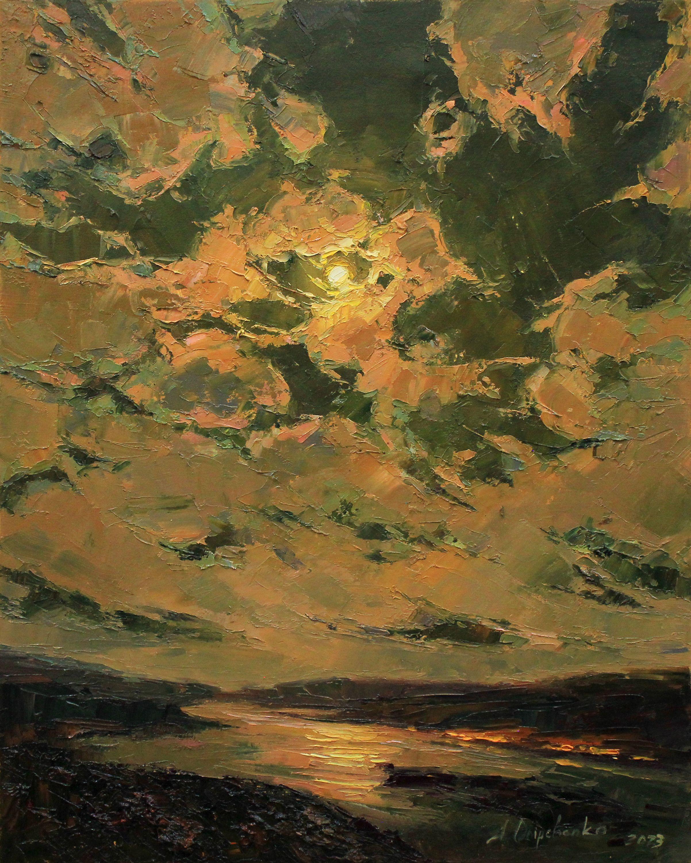 Sommernacht, Gemälde, Öl auf Leinwand