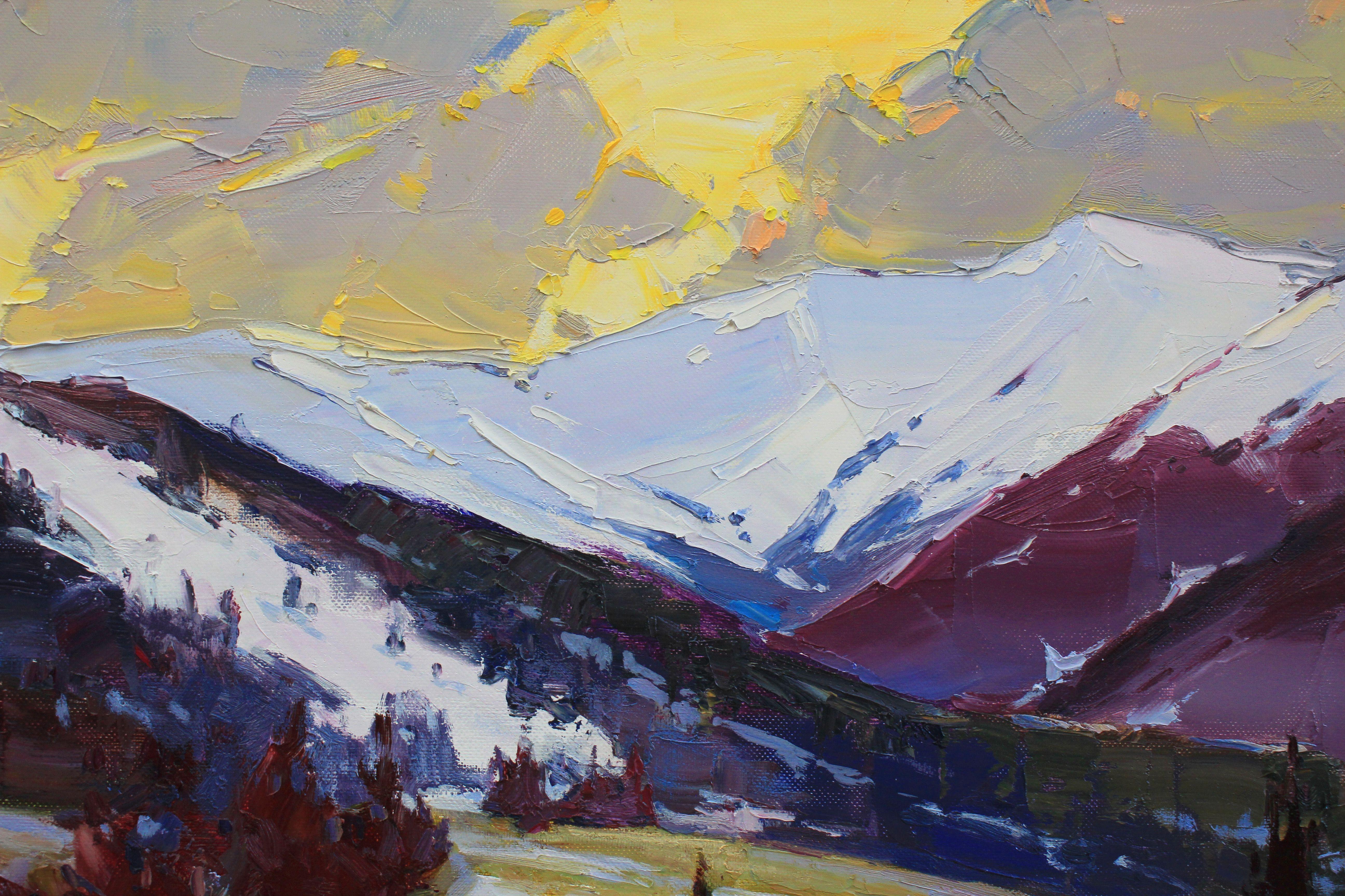 Einzigartiges Original-Ölgemälde der ukrainischen Künstlerin Alisa Onipchenko-Cherniakovska - Leinwandgemälde aufgespannt und aufhängefertig (NICHT GERahmt. Die Seiten sind mit Acryl bemalt. Sie können das Gemälde ohne Rahmen hängen.) - Gemälde