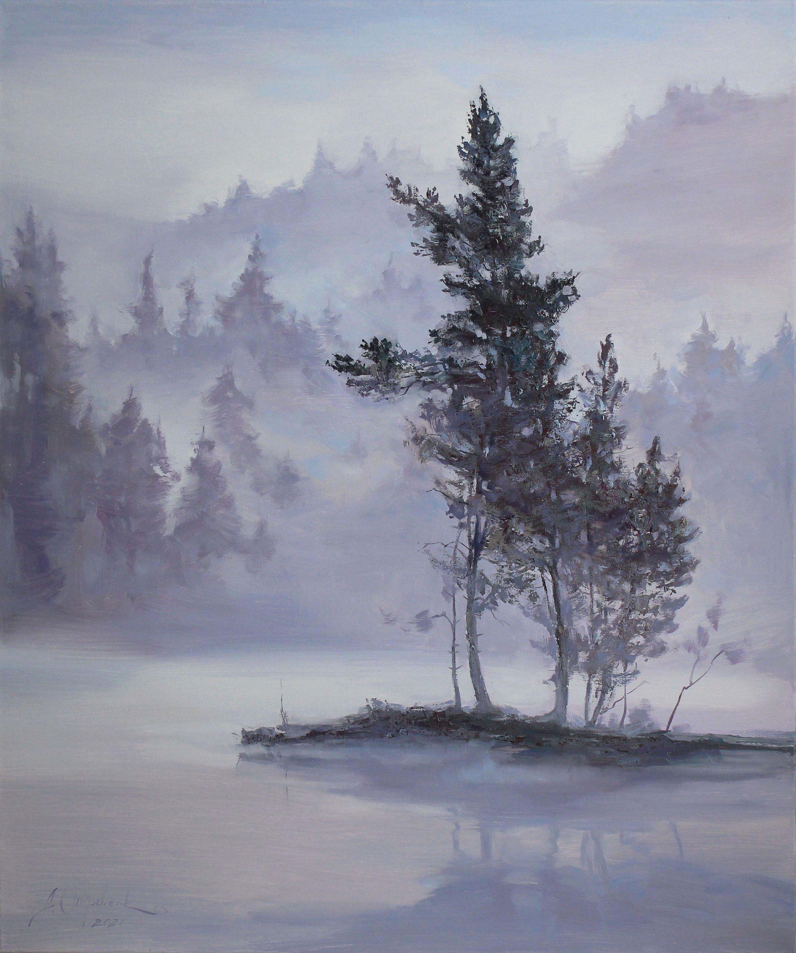 „Umgeben von Geheimnissen“, Gemälde, Öl auf Leinwand – Painting von Alisa Onipchenko-Cherniakovska