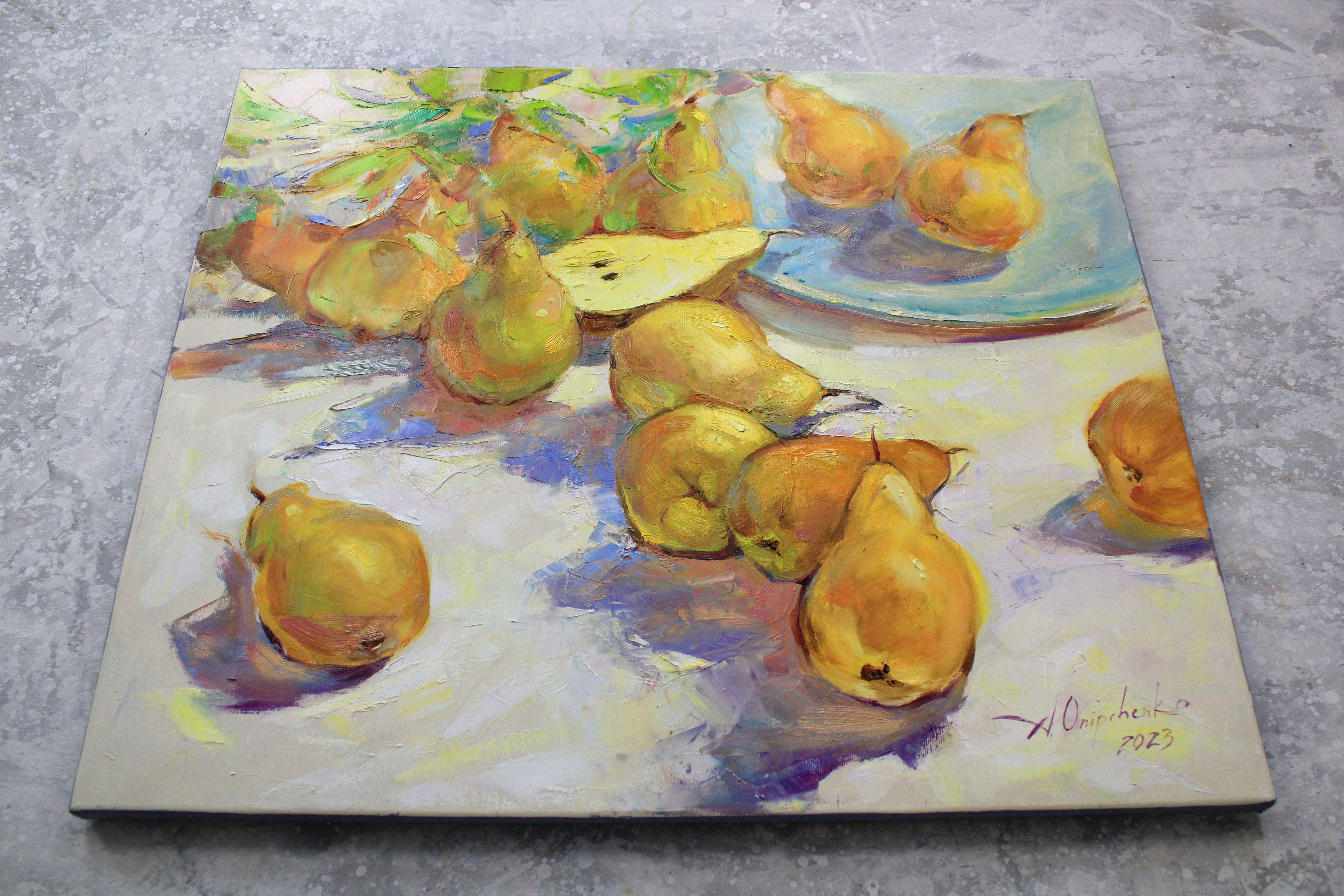 „Sweet pears“, Gemälde, Öl auf Leinwand im Angebot 1