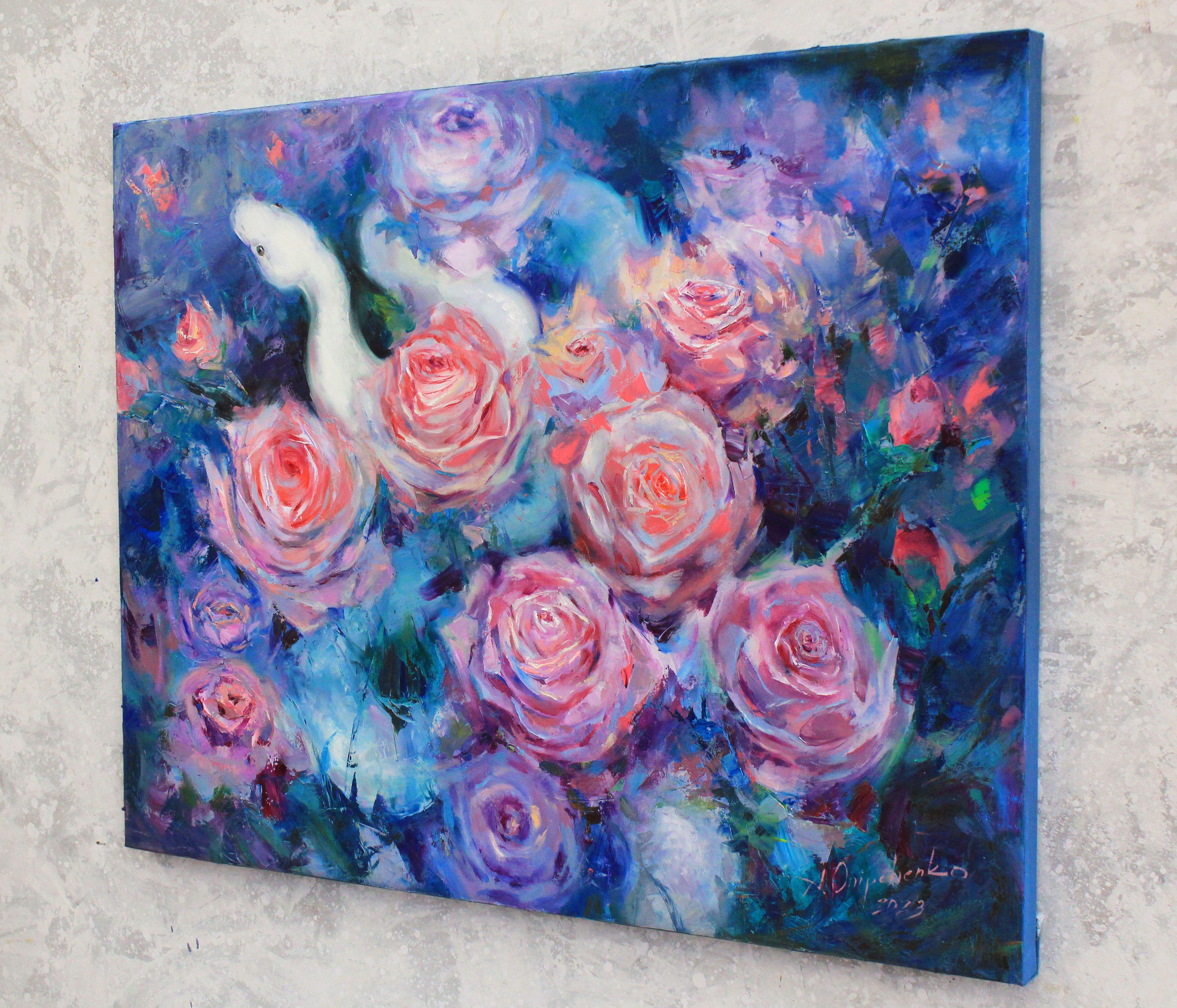 „The Mystery of Roses“, Gemälde, Öl auf Leinwand (Impressionismus), Painting, von Alisa Onipchenko-Cherniakovska