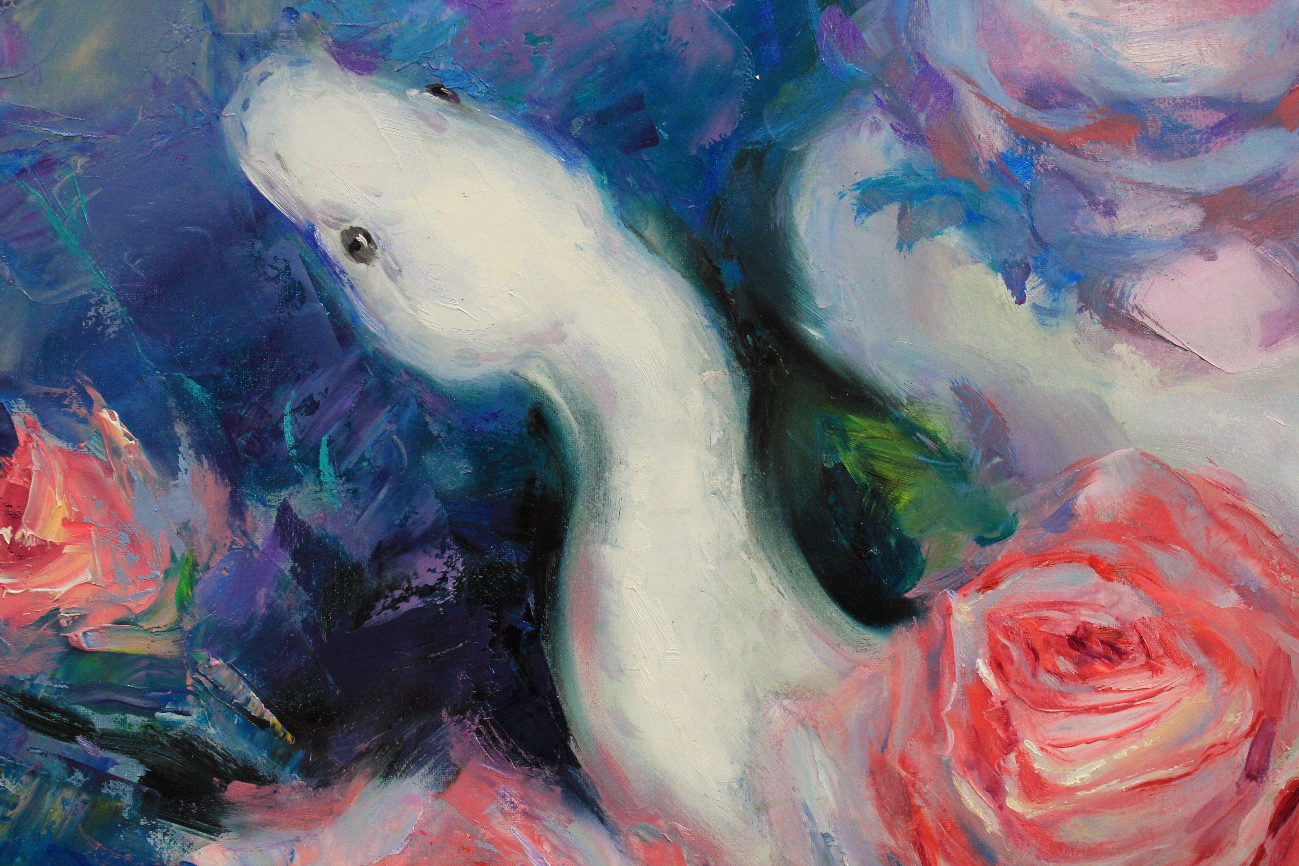 Einzigartiges Original-Ölgemälde der ukrainischen Künstlerin Alisa Onipchenko-Cherniakovska - Leinwandgemälde aufgespannt und aufhängefertig (NICHT GERahmt. Die Seiten sind mit Acryl bemalt. Sie können das Gemälde ohne Rahmen aufhängen.) - Malerei