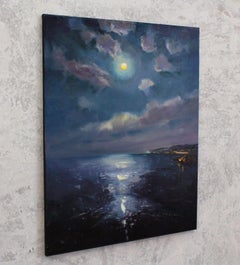 "Under the full moon", Painting, Oil on Canvas