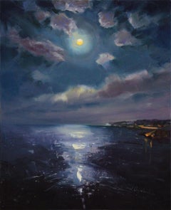 „Under the full moon“, Gemälde, Öl auf Leinwand