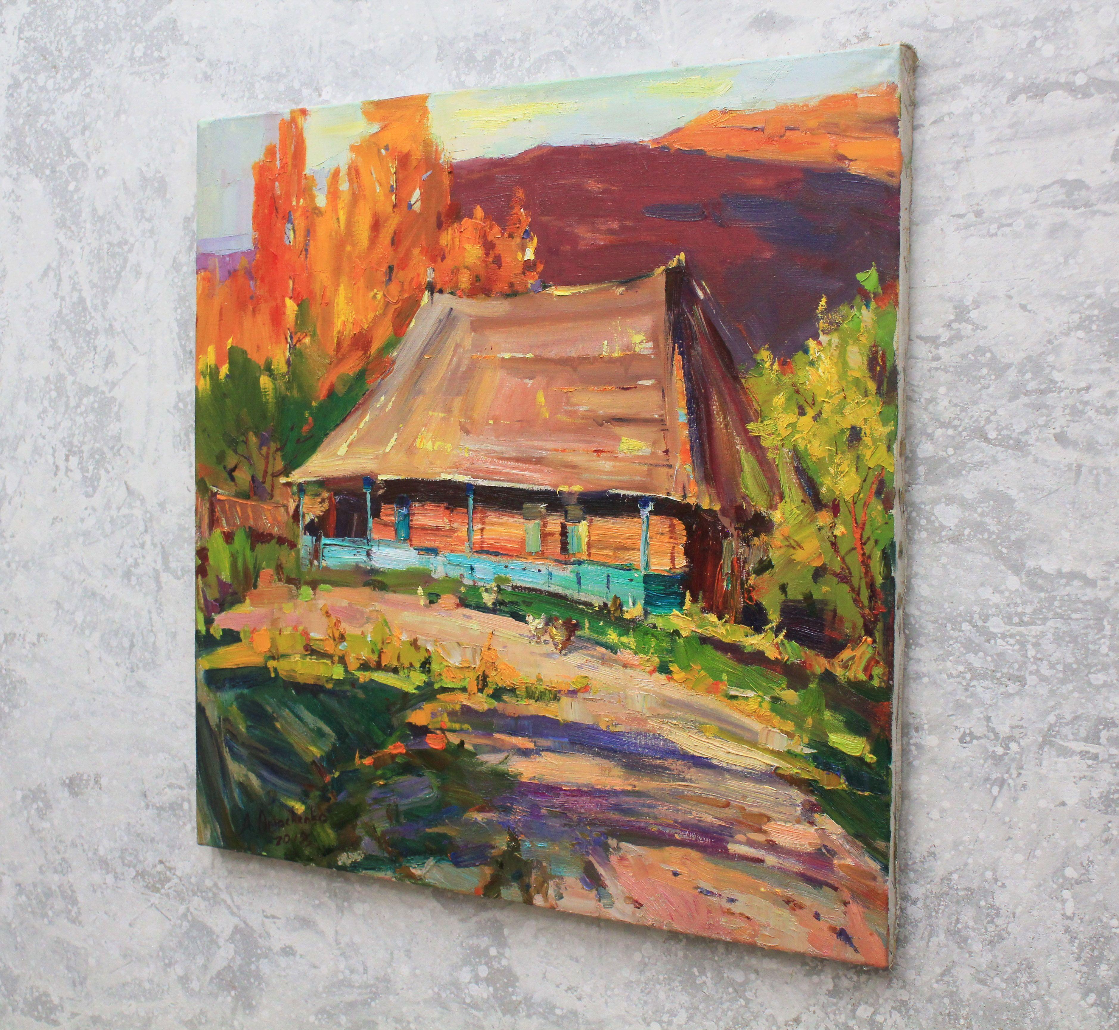 „Village-Haus“, Gemälde, Öl auf Leinwand (Impressionismus), Painting, von Alisa Onipchenko-Cherniakovska