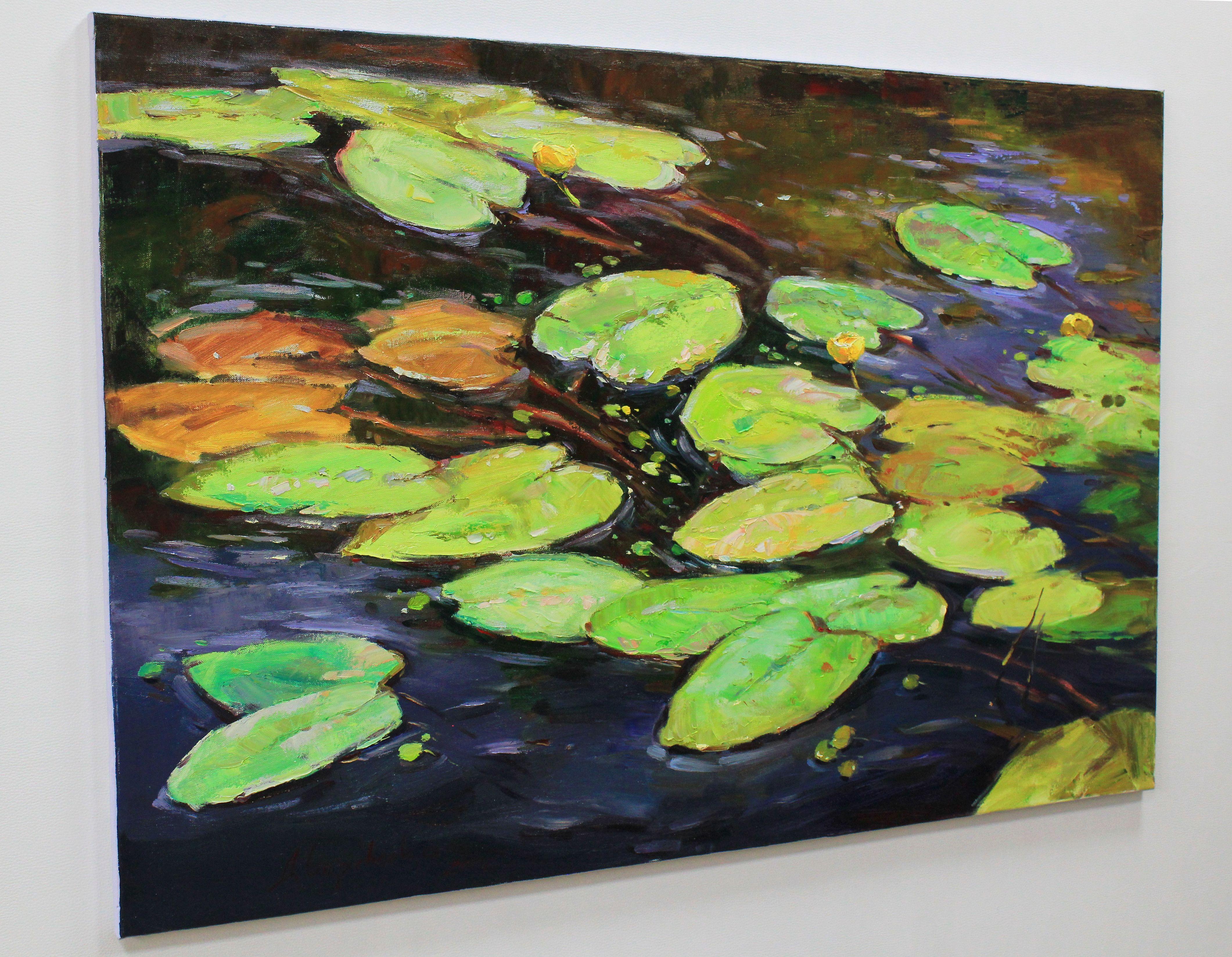 „Wasserlilien“, Gemälde, Öl auf Leinwand (Impressionismus), Painting, von Alisa Onipchenko-Cherniakovska