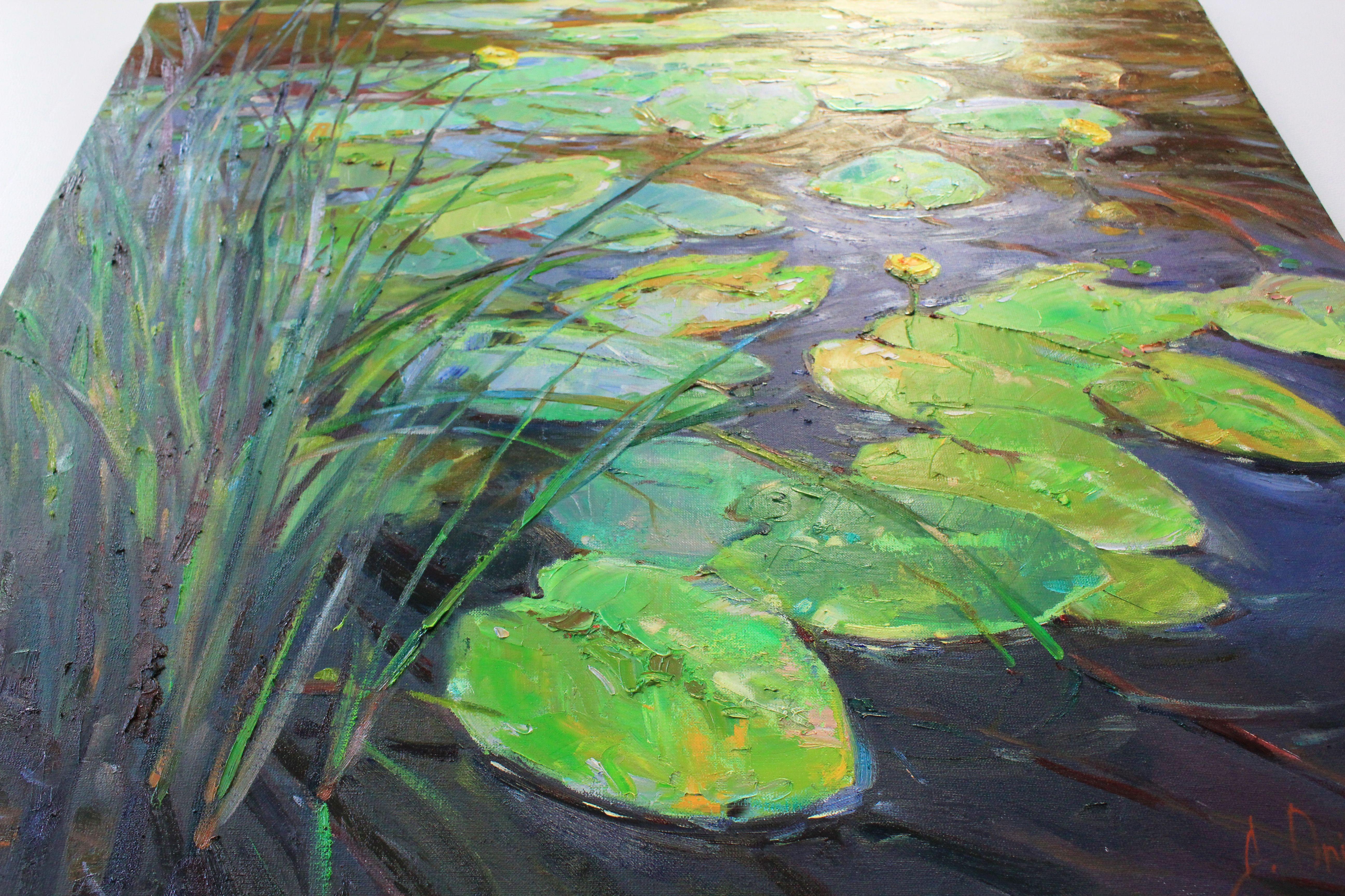 Water lilies, Painting, Oil on Canvas For Sale 2