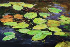 "Water lilies", peinture, huile sur toile