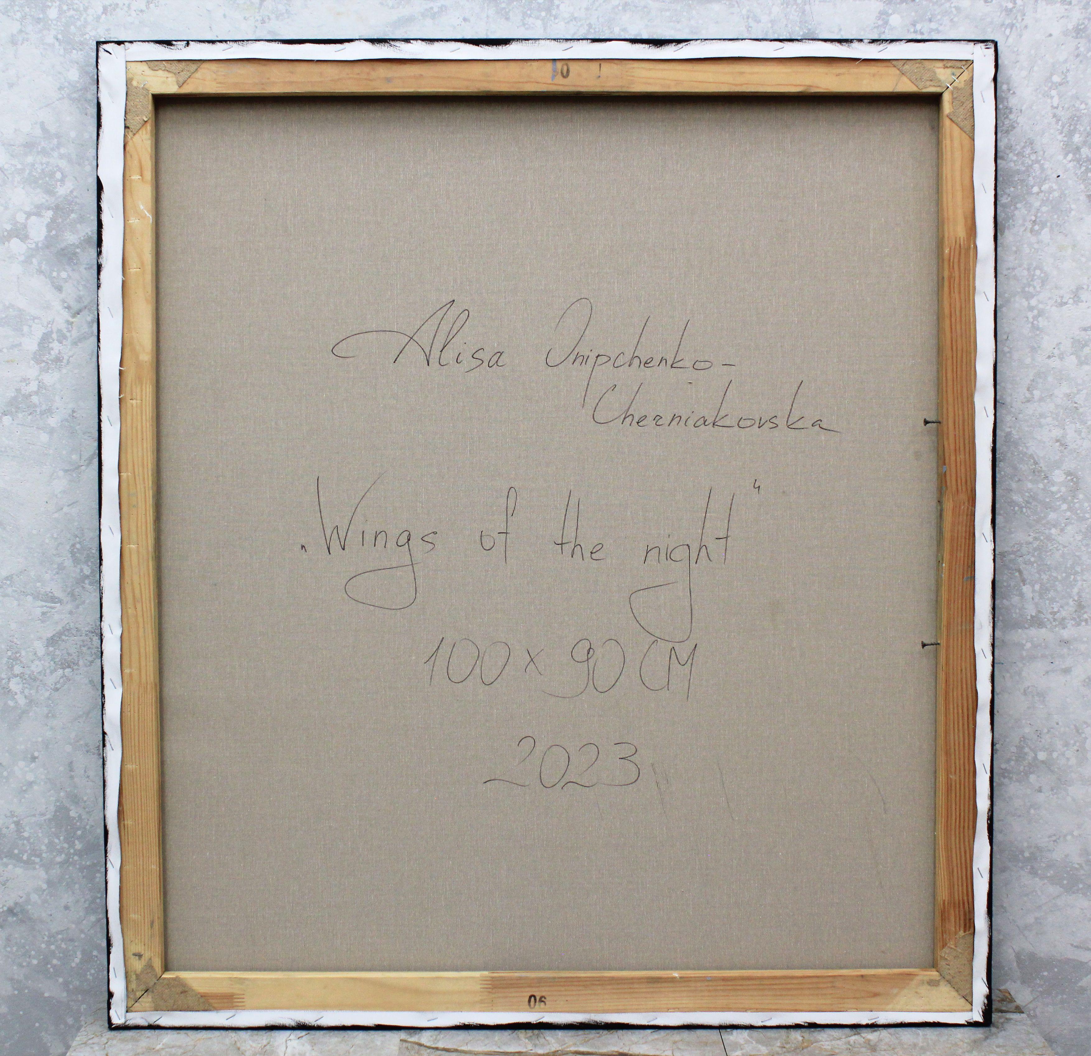 „Wings of the night“, Gemälde, Öl auf Leinwand im Angebot 2