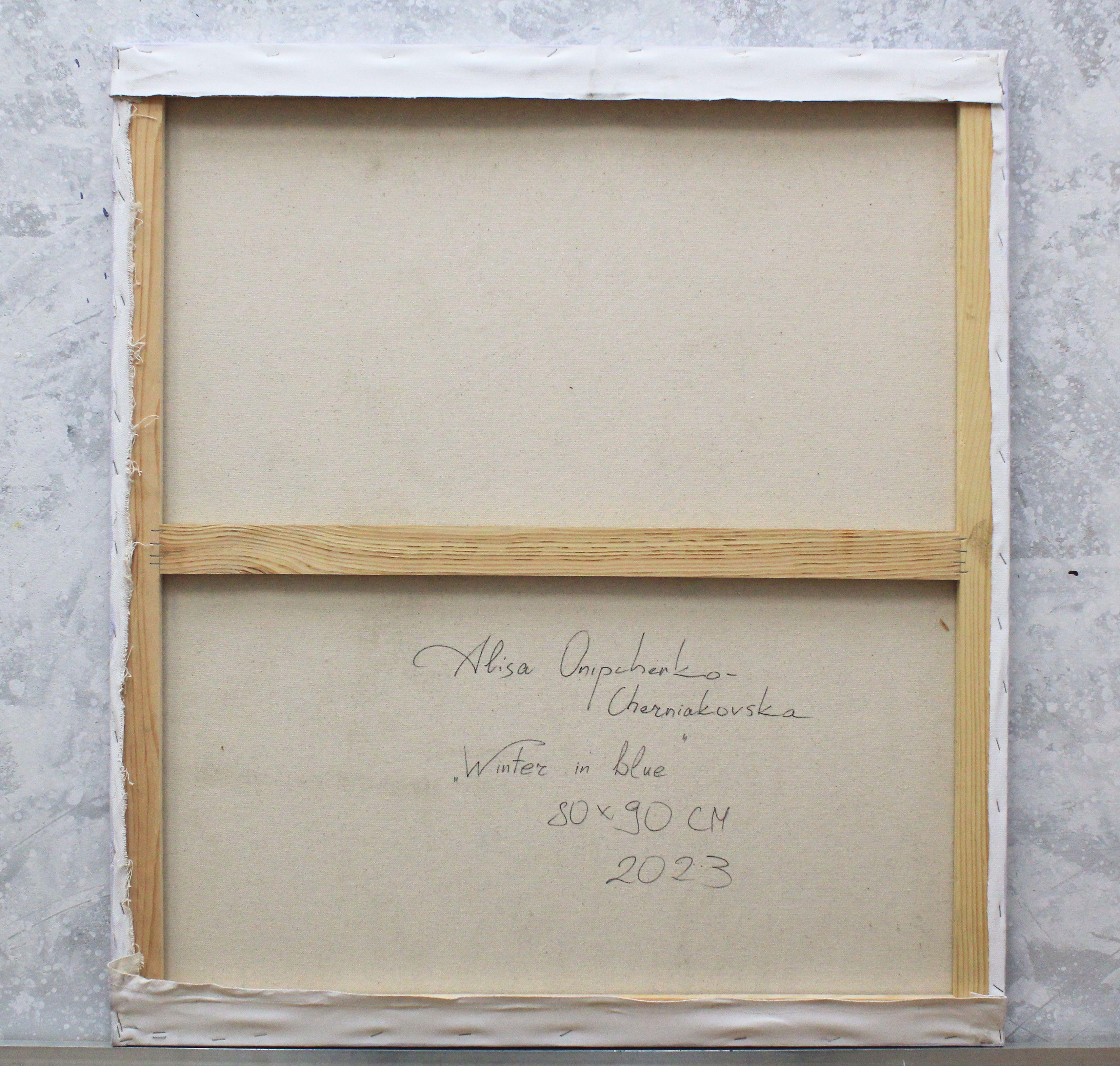 „Winter in blue“, Gemälde, Öl auf Leinwand im Angebot 1