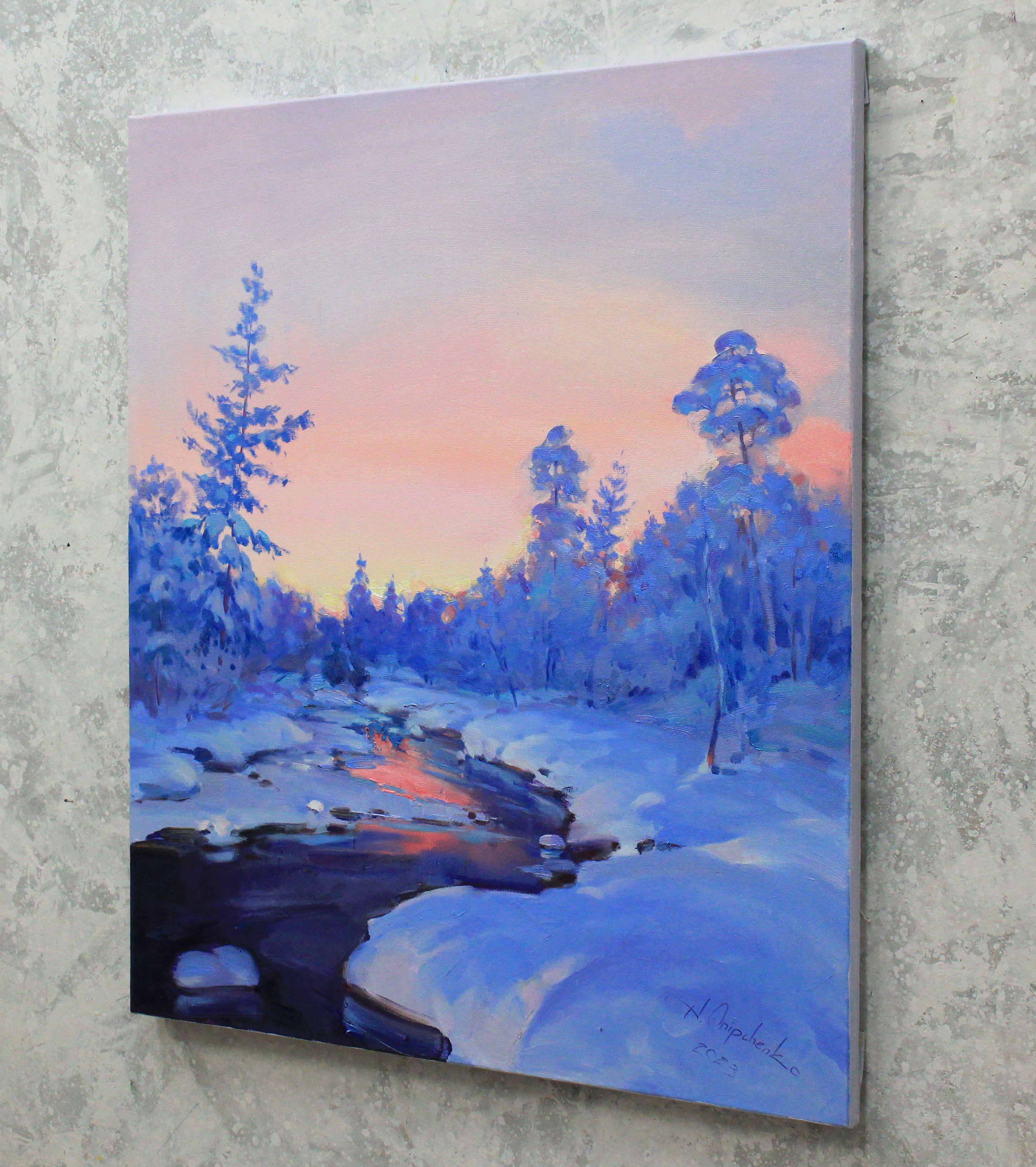„Winter in blue“, Gemälde, Öl auf Leinwand im Angebot 2