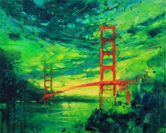 World in green. San Francisco, Painting, Oil on Canvas